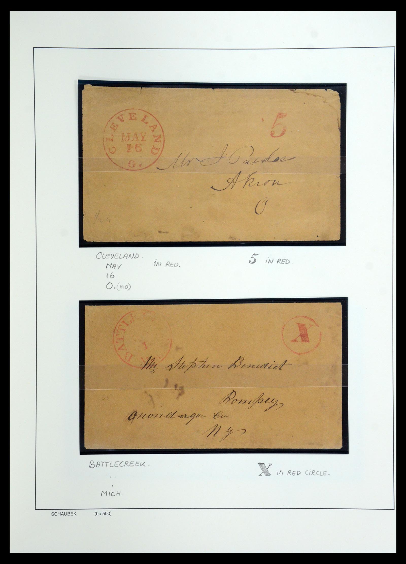 35528 015 - Postzegelverzameling 35528 USA brieven 1804-1859.