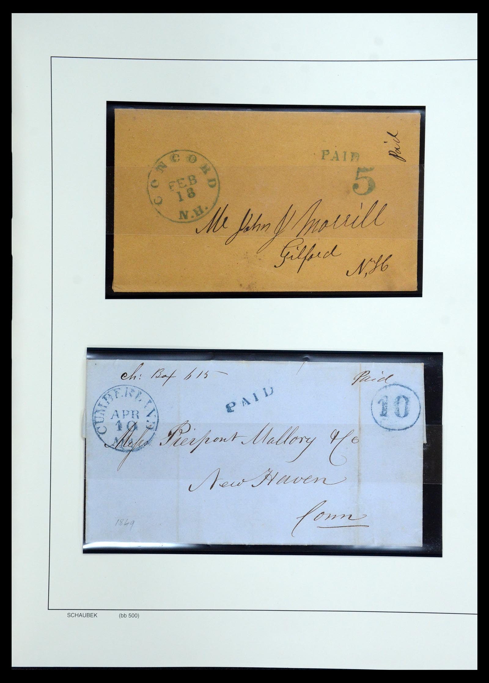35528 017 - Postzegelverzameling 35528 USA brieven 1804-1859.