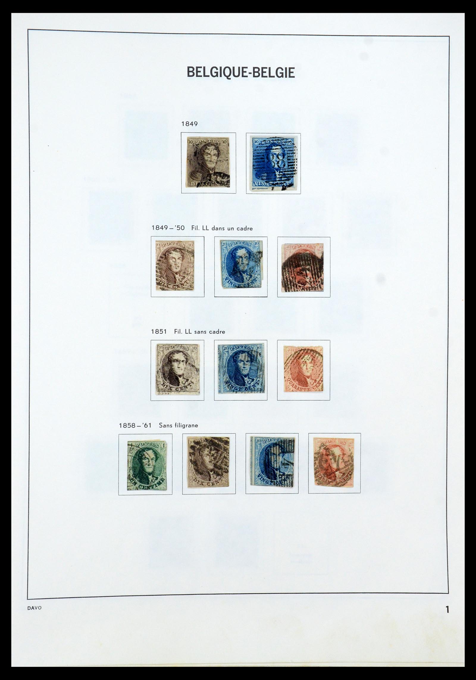 35536 001 - Stamp Collection 35536 Belgium 1849-1970.