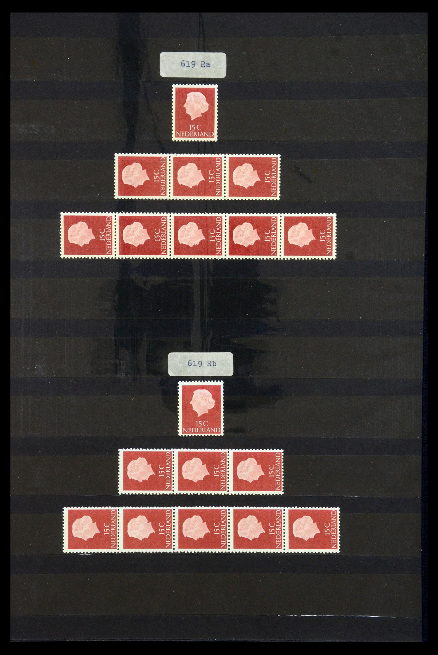 35543 012 - Postzegelverzameling 35543 Nederland rolzegels 1965-1972.