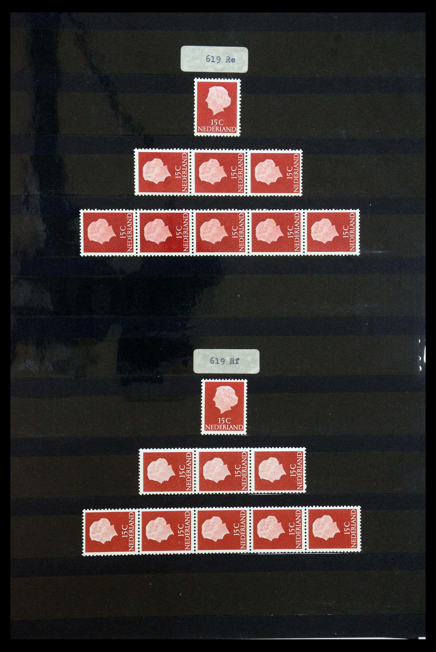 35543 014 - Postzegelverzameling 35543 Nederland rolzegels 1965-1972.