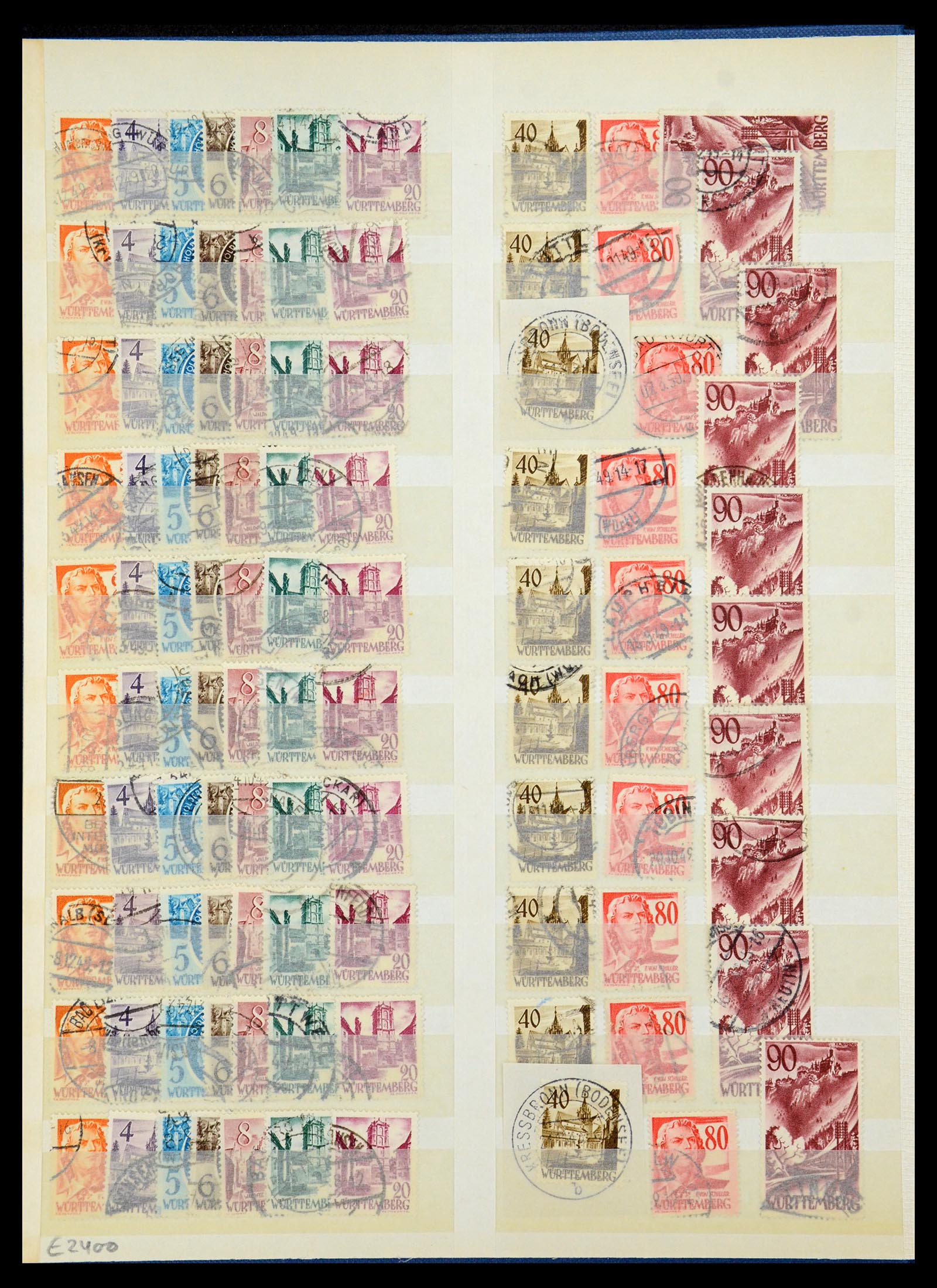 35545 008 - Postzegelverzameling 35545 Franse Zone 1945-1949.