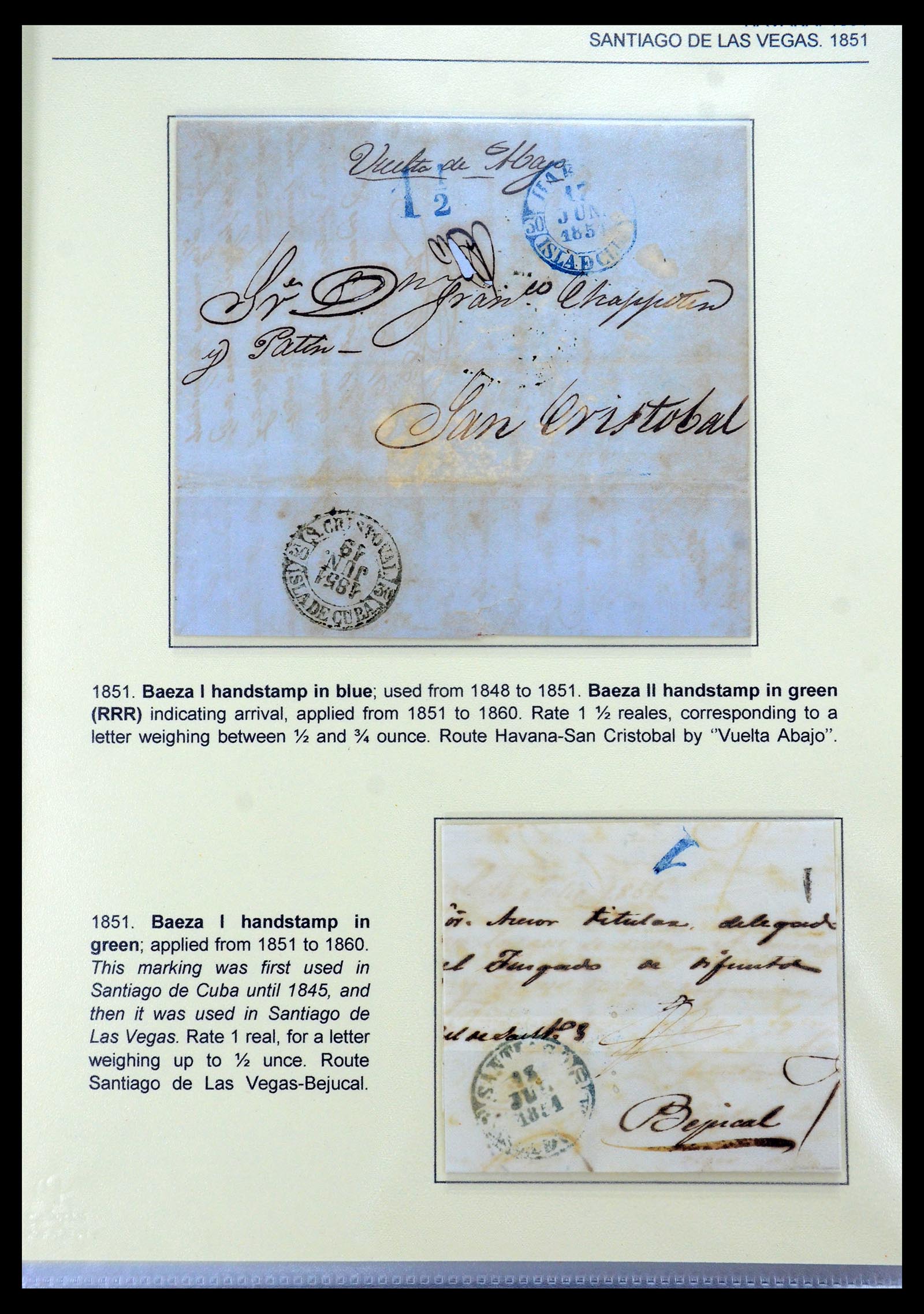 35551 004 - Stamp Collection 35551 Cuba covers 1820-1860.