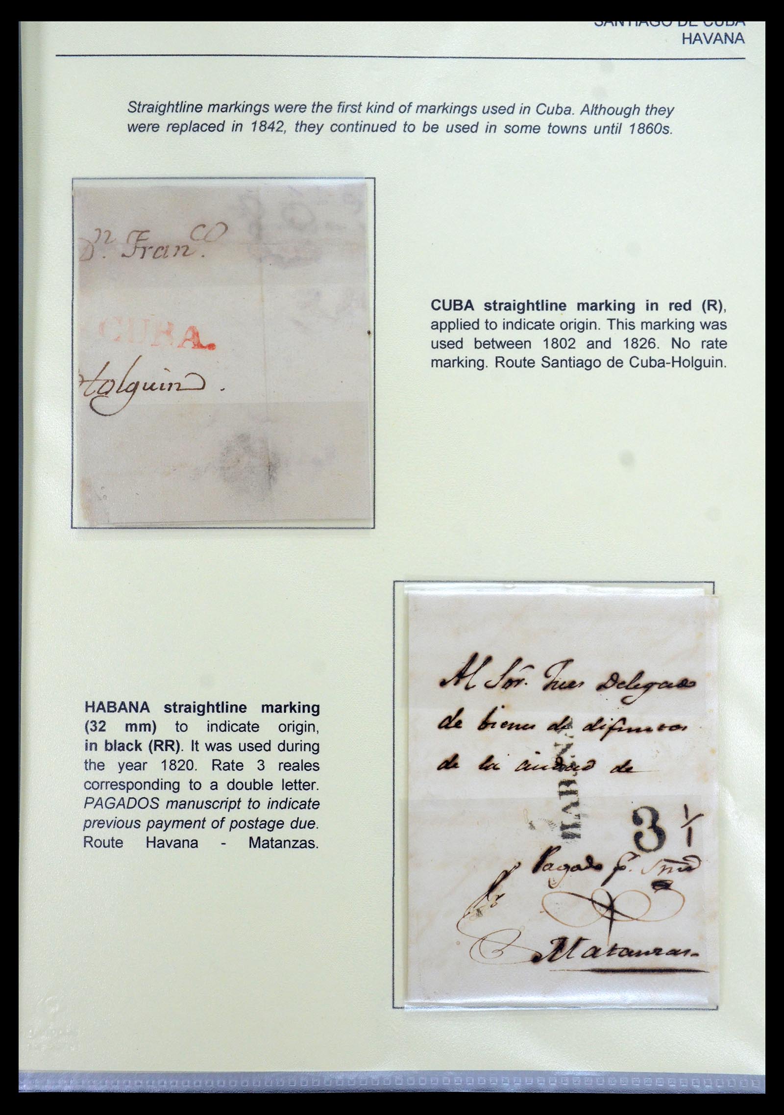 35551 006 - Postzegelverzameling 35551 Cuba brieven 1820-1860.