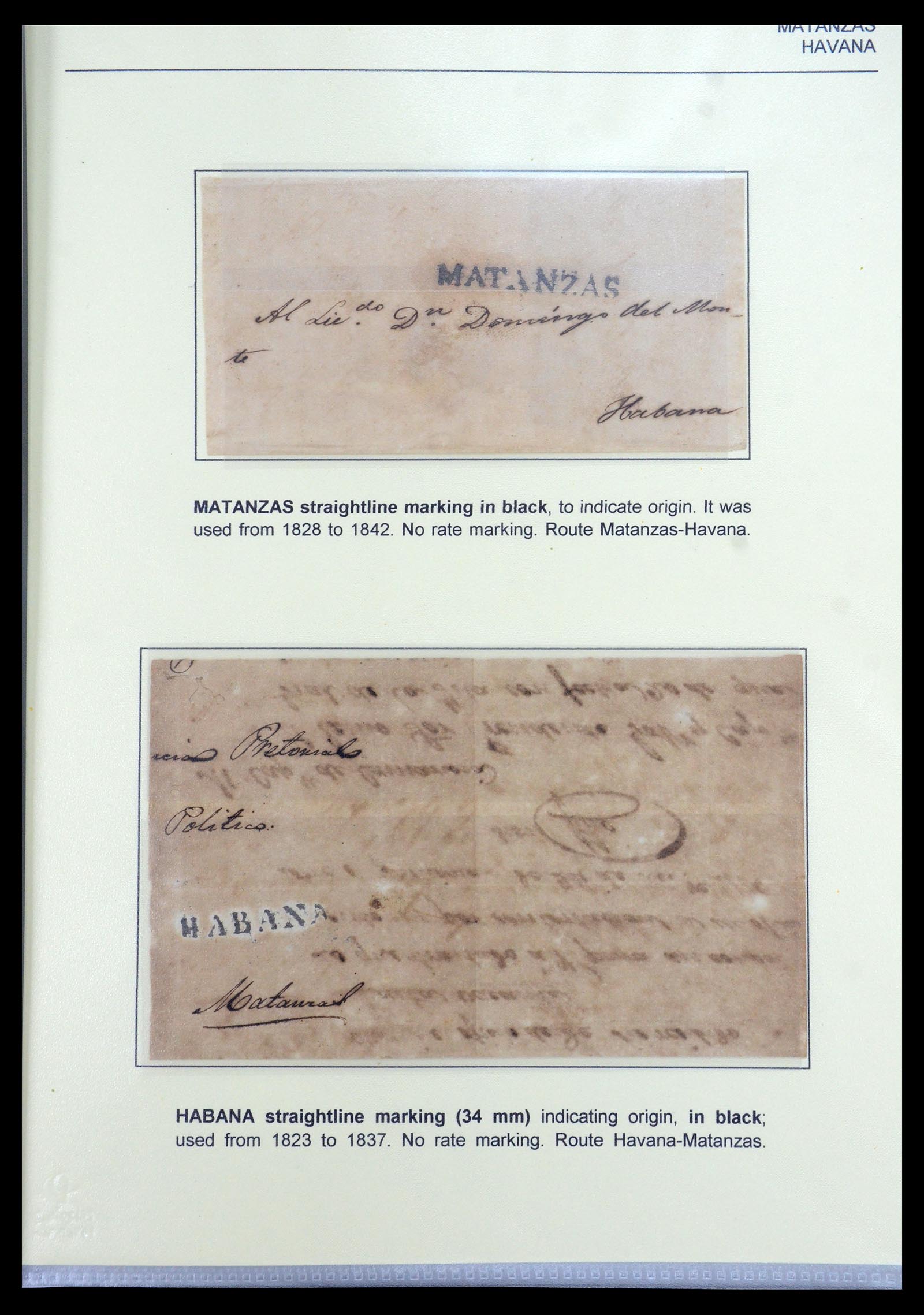 35551 007 - Postzegelverzameling 35551 Cuba brieven 1820-1860.