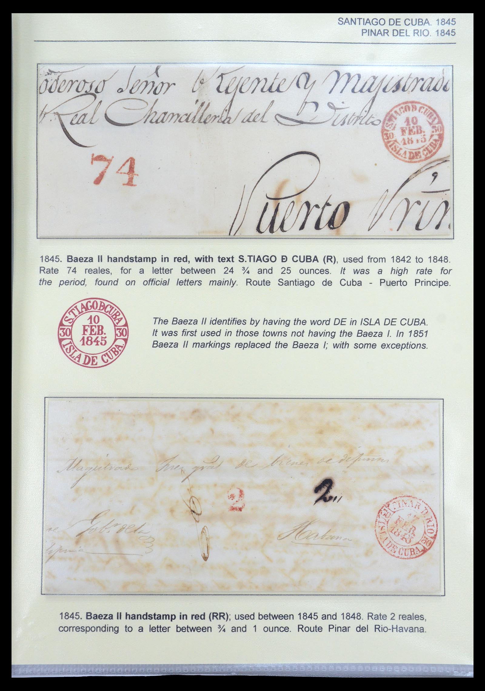 35551 011 - Postzegelverzameling 35551 Cuba brieven 1820-1860.