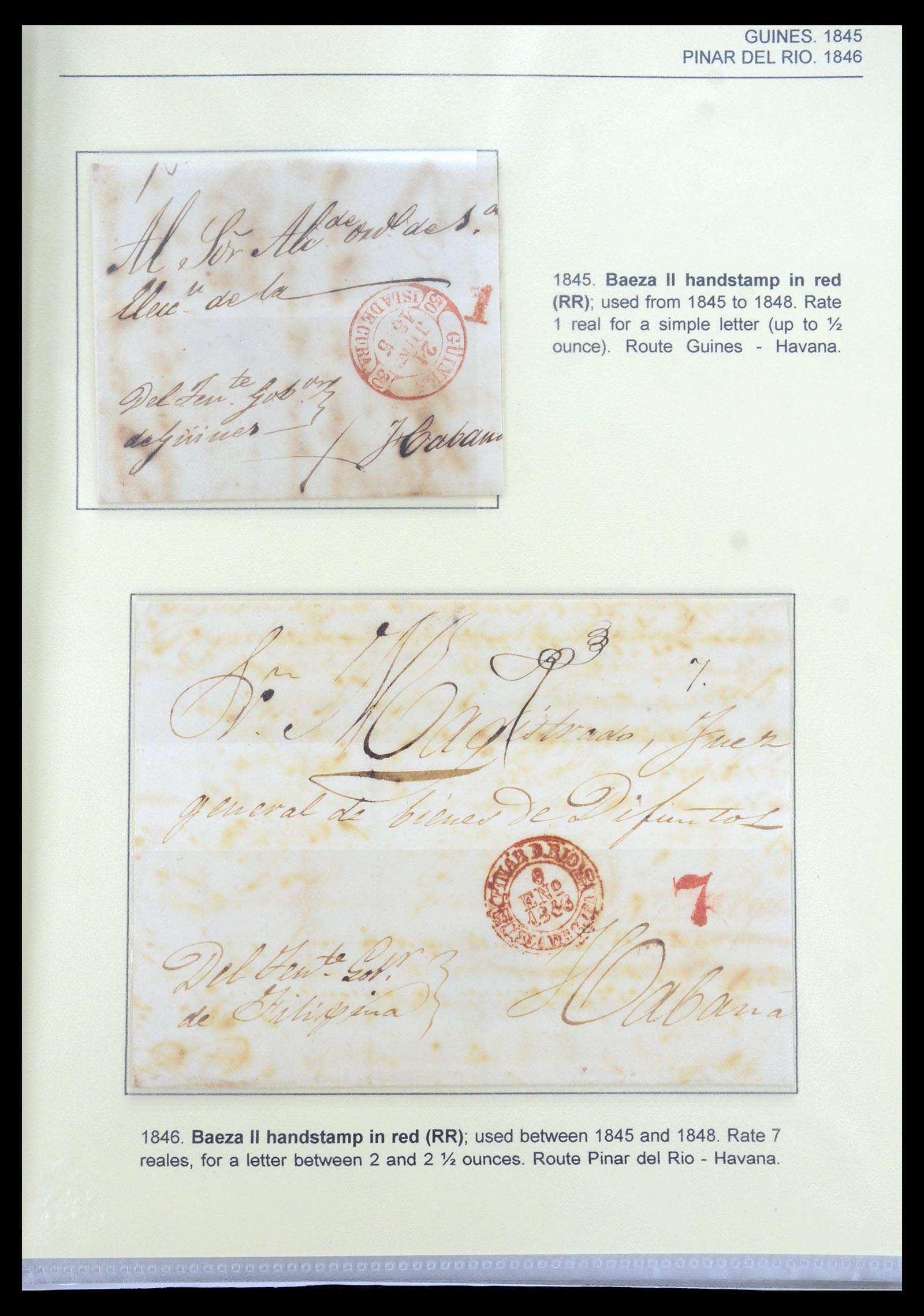 35551 012 - Stamp Collection 35551 Cuba covers 1820-1860.