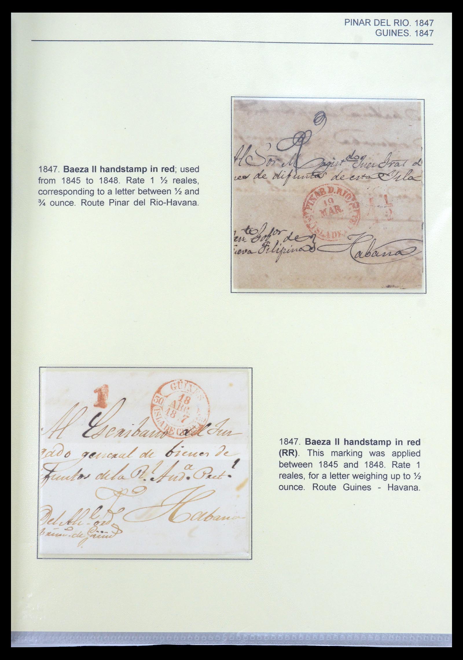 35551 014 - Stamp Collection 35551 Cuba covers 1820-1860.