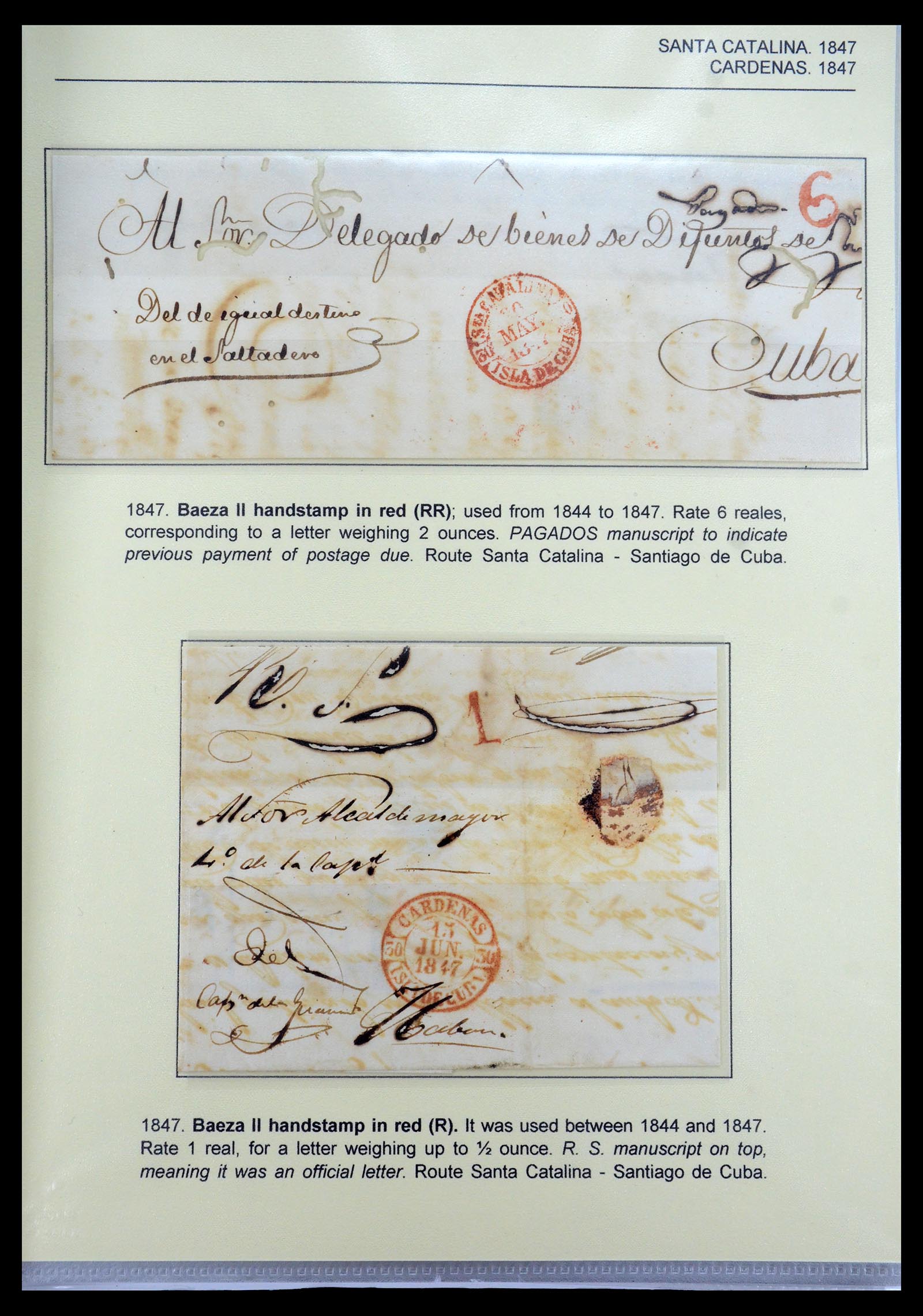 35551 015 - Stamp Collection 35551 Cuba covers 1820-1860.