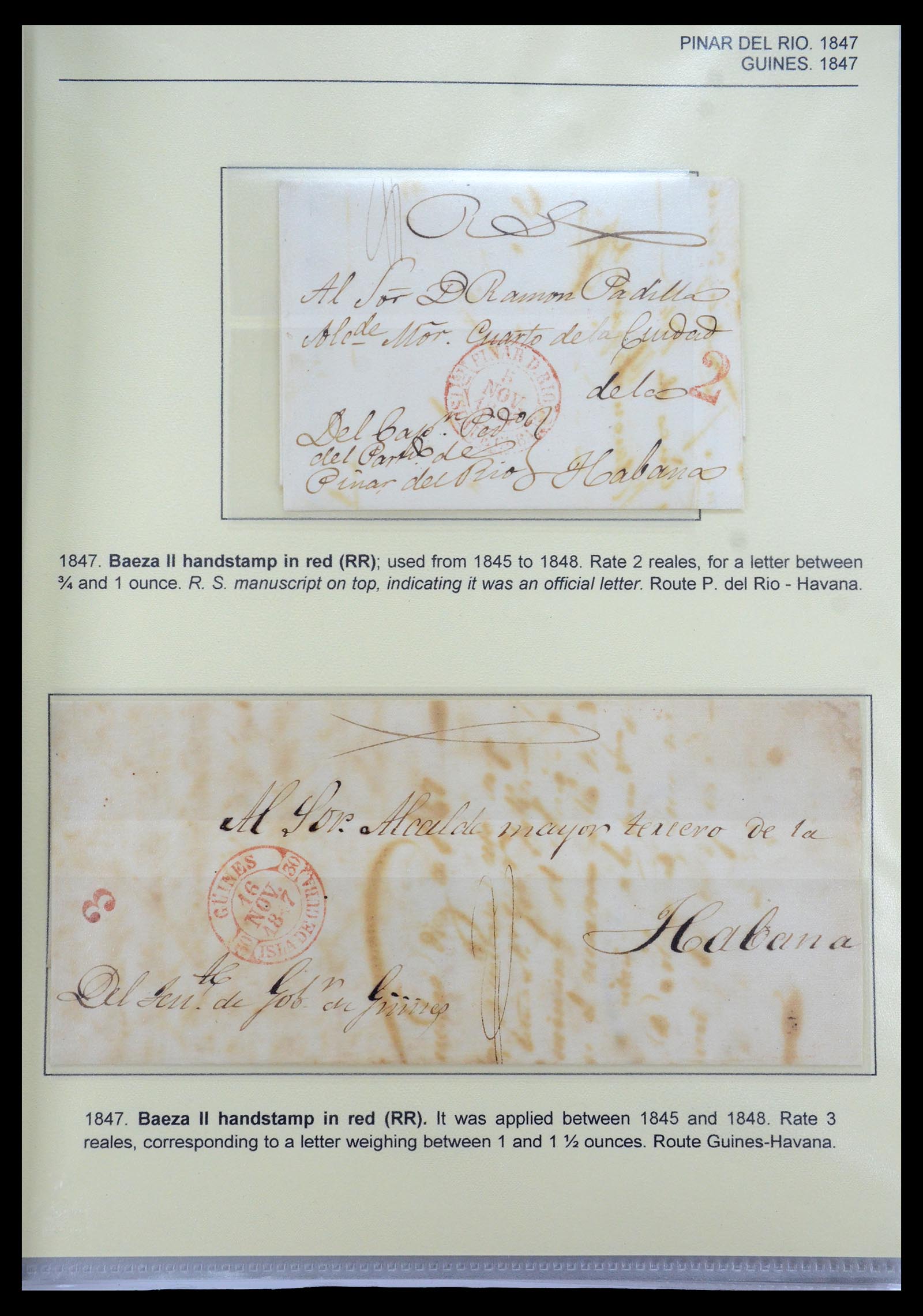 35551 016 - Postzegelverzameling 35551 Cuba brieven 1820-1860.