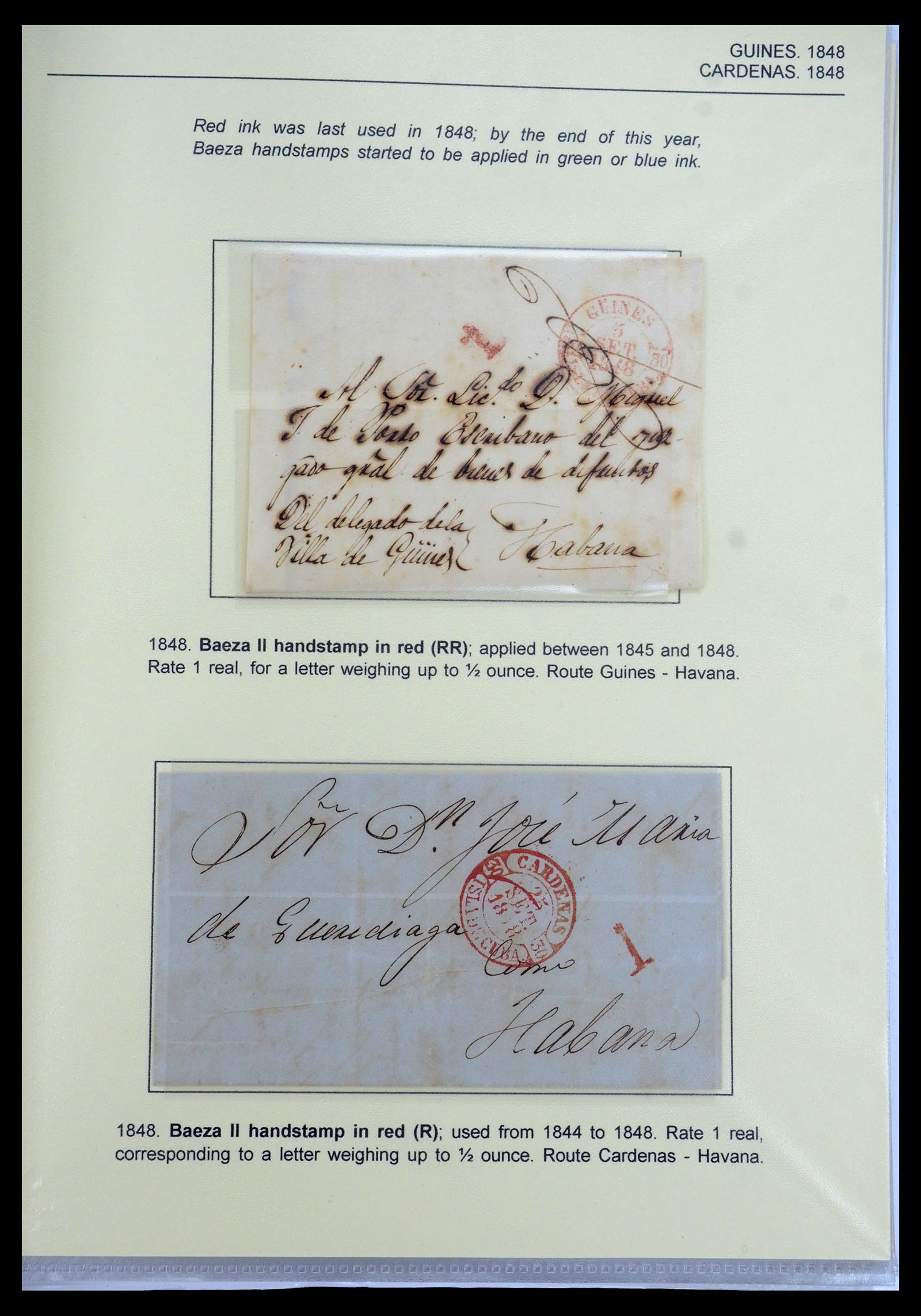 35551 018 - Postzegelverzameling 35551 Cuba brieven 1820-1860.