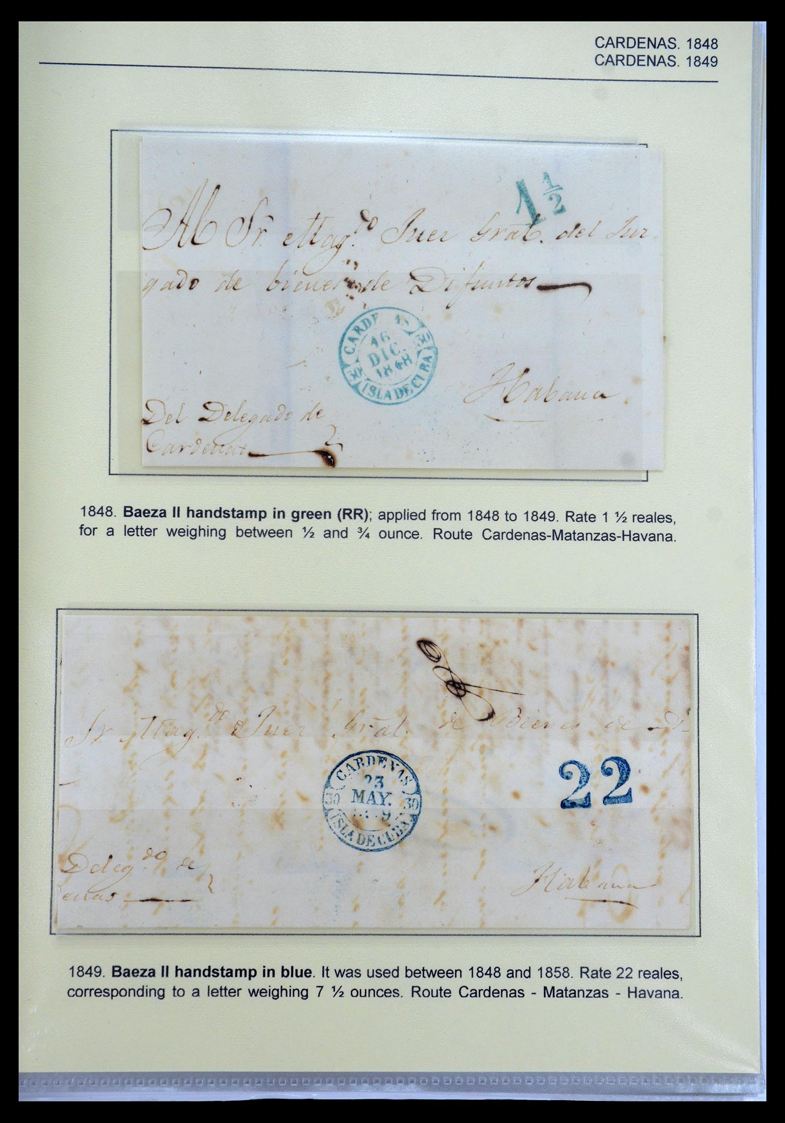 35551 019 - Stamp Collection 35551 Cuba covers 1820-1860.