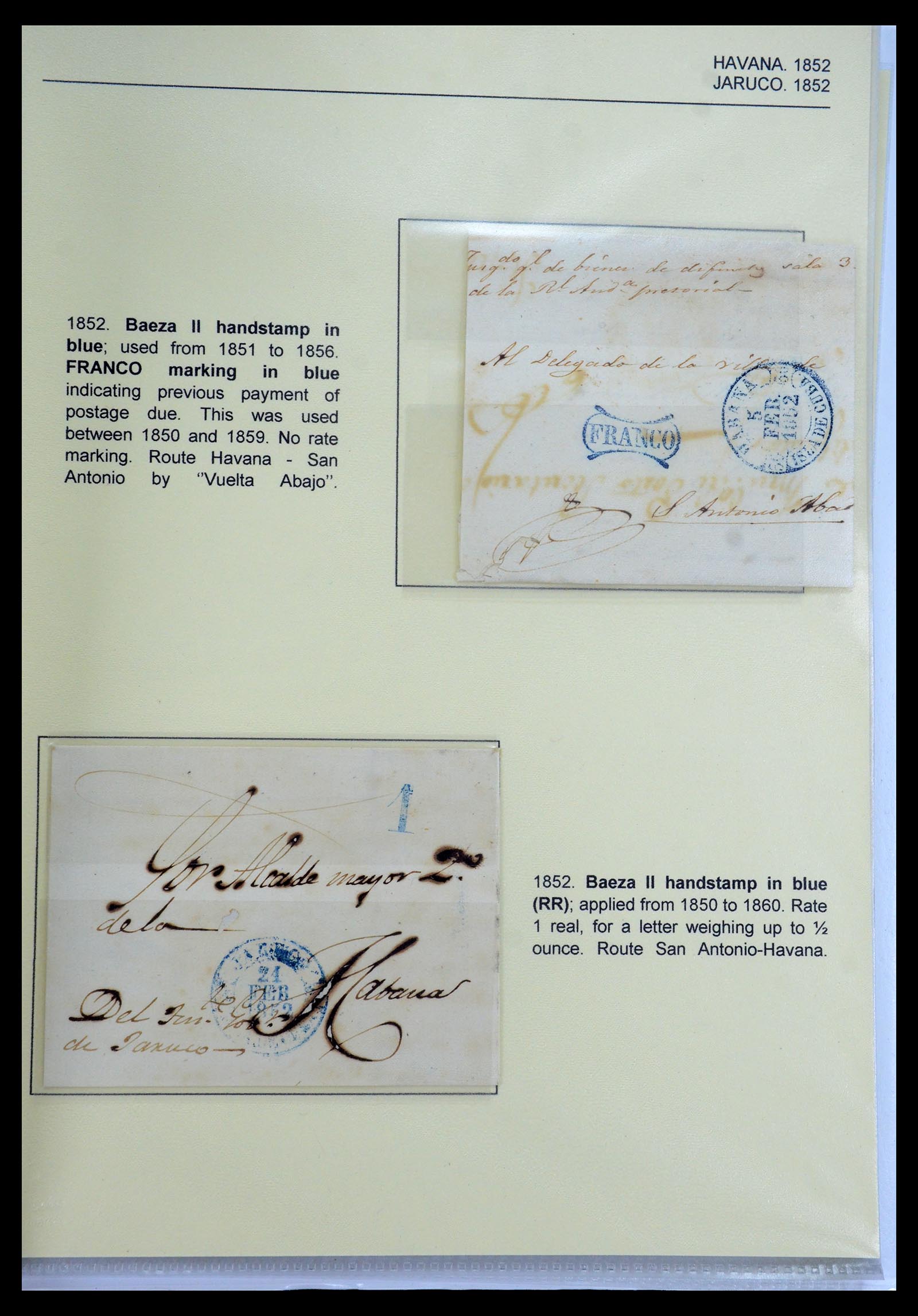 35551 026 - Postzegelverzameling 35551 Cuba brieven 1820-1860.