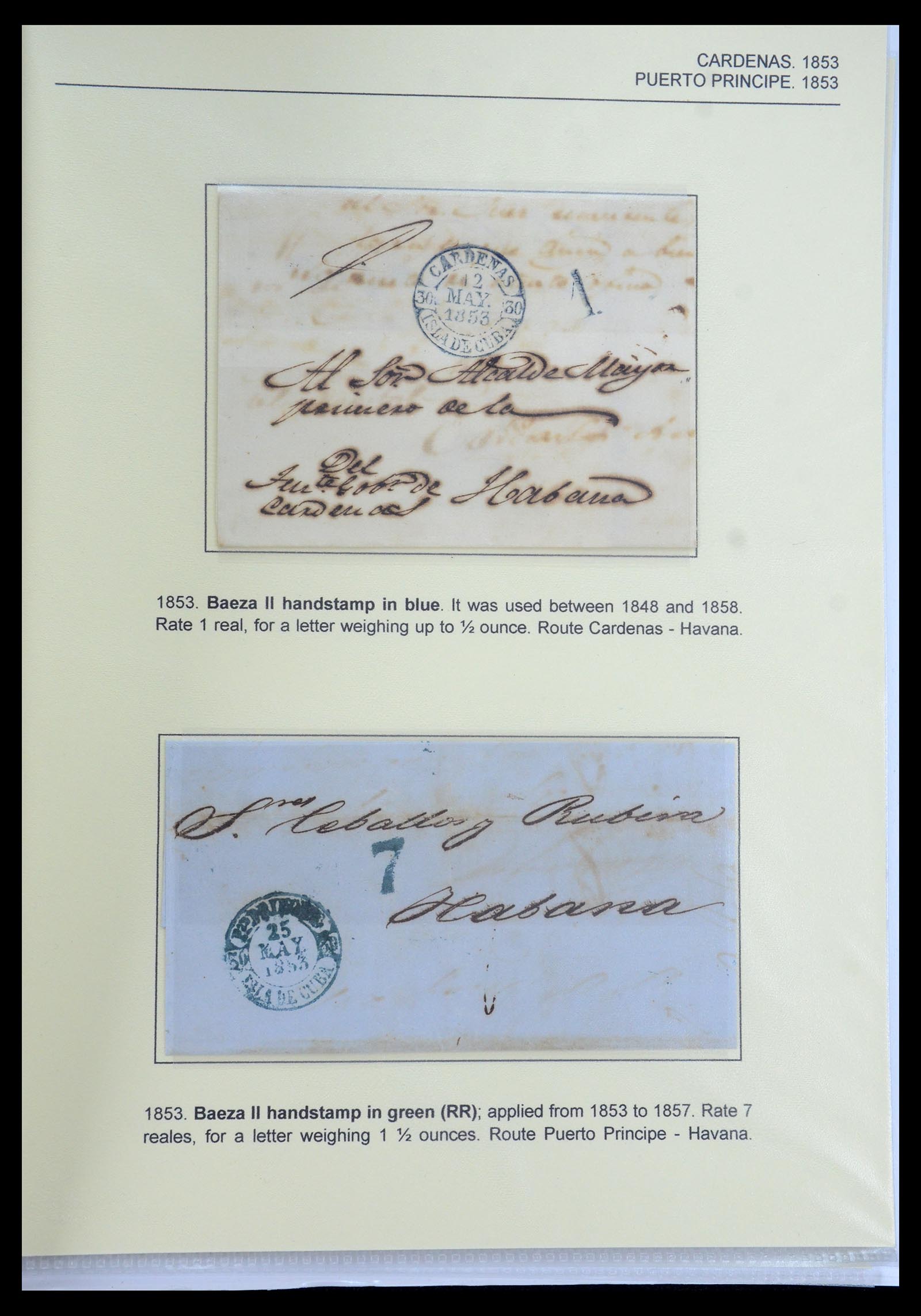 35551 030 - Postzegelverzameling 35551 Cuba brieven 1820-1860.
