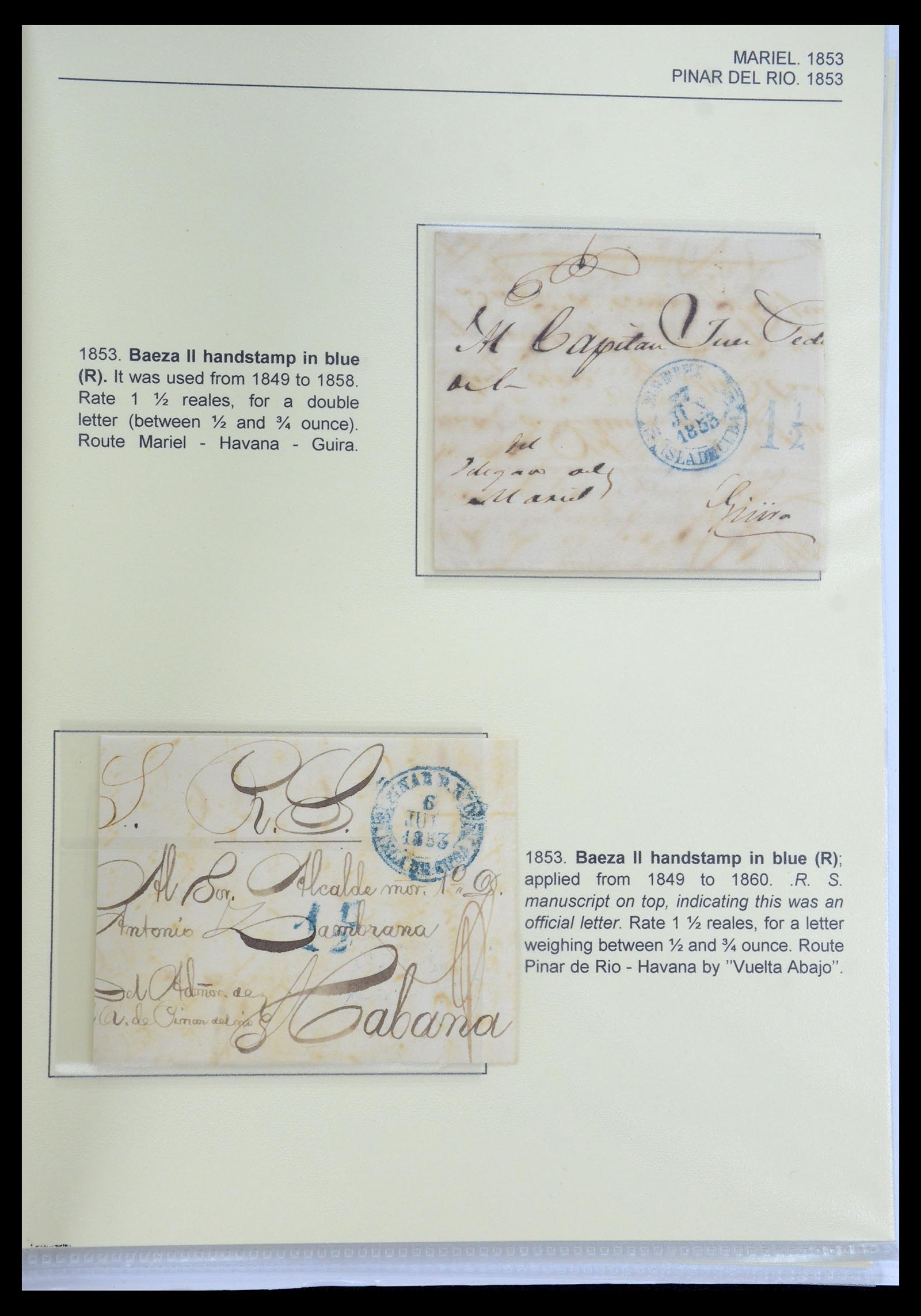 35551 031 - Postzegelverzameling 35551 Cuba brieven 1820-1860.