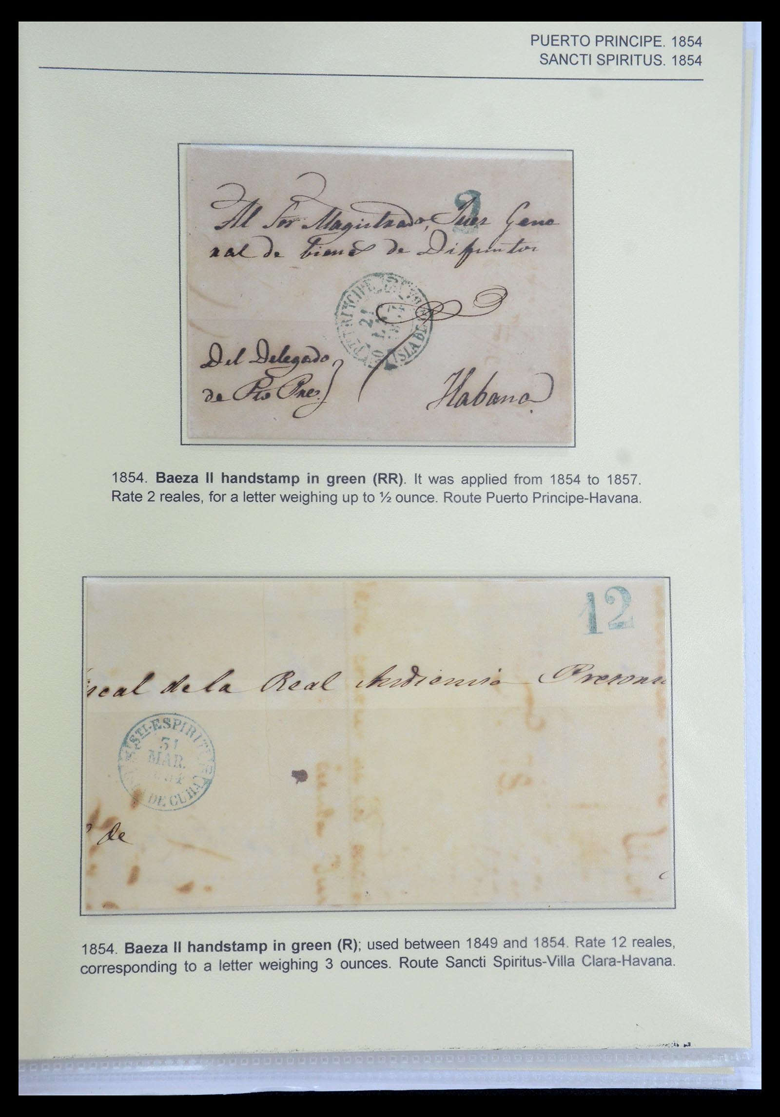 35551 032 - Postzegelverzameling 35551 Cuba brieven 1820-1860.