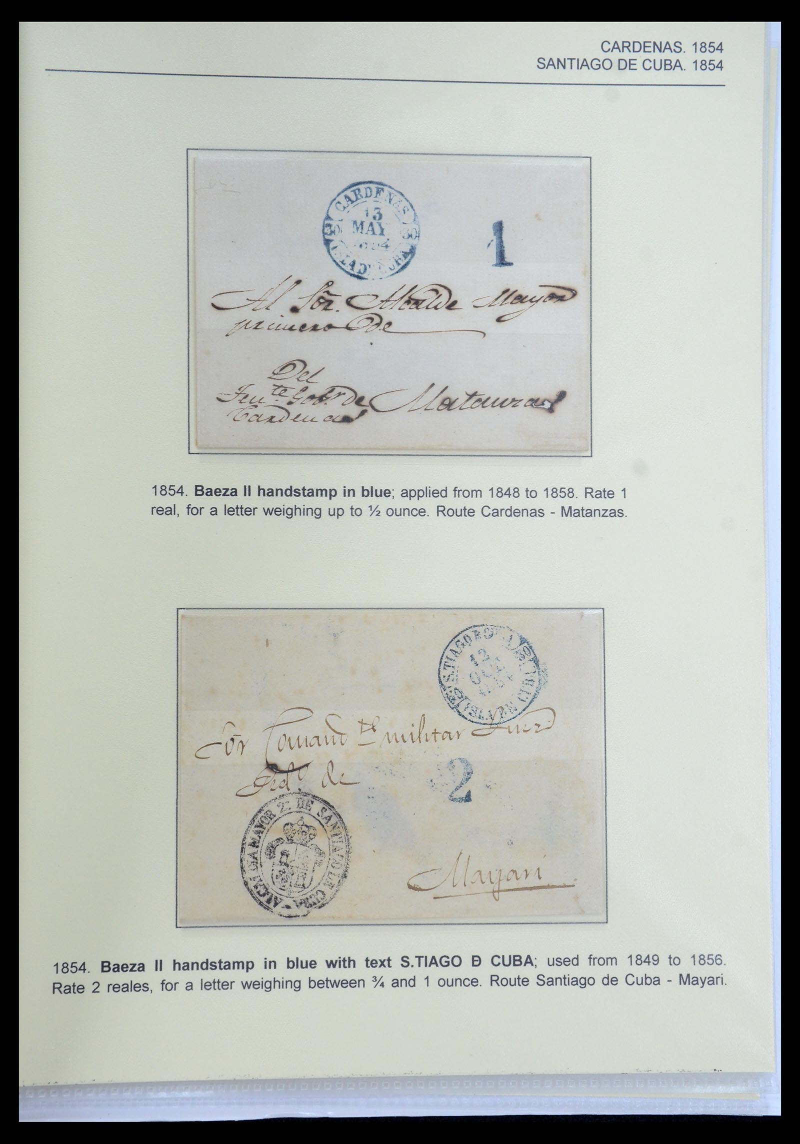 35551 033 - Postzegelverzameling 35551 Cuba brieven 1820-1860.
