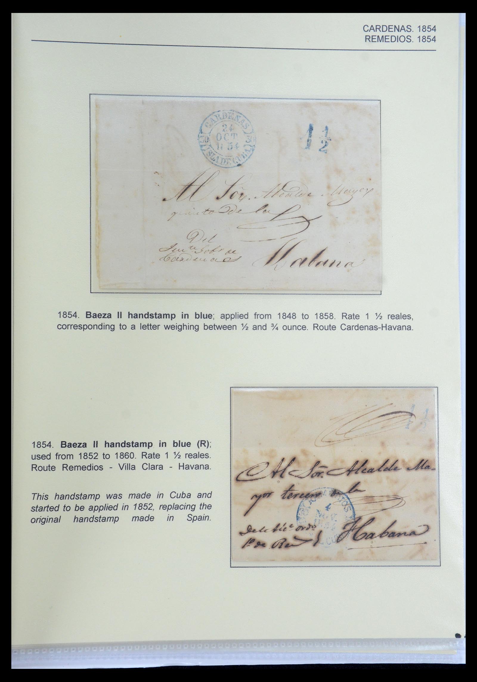 35551 034 - Postzegelverzameling 35551 Cuba brieven 1820-1860.