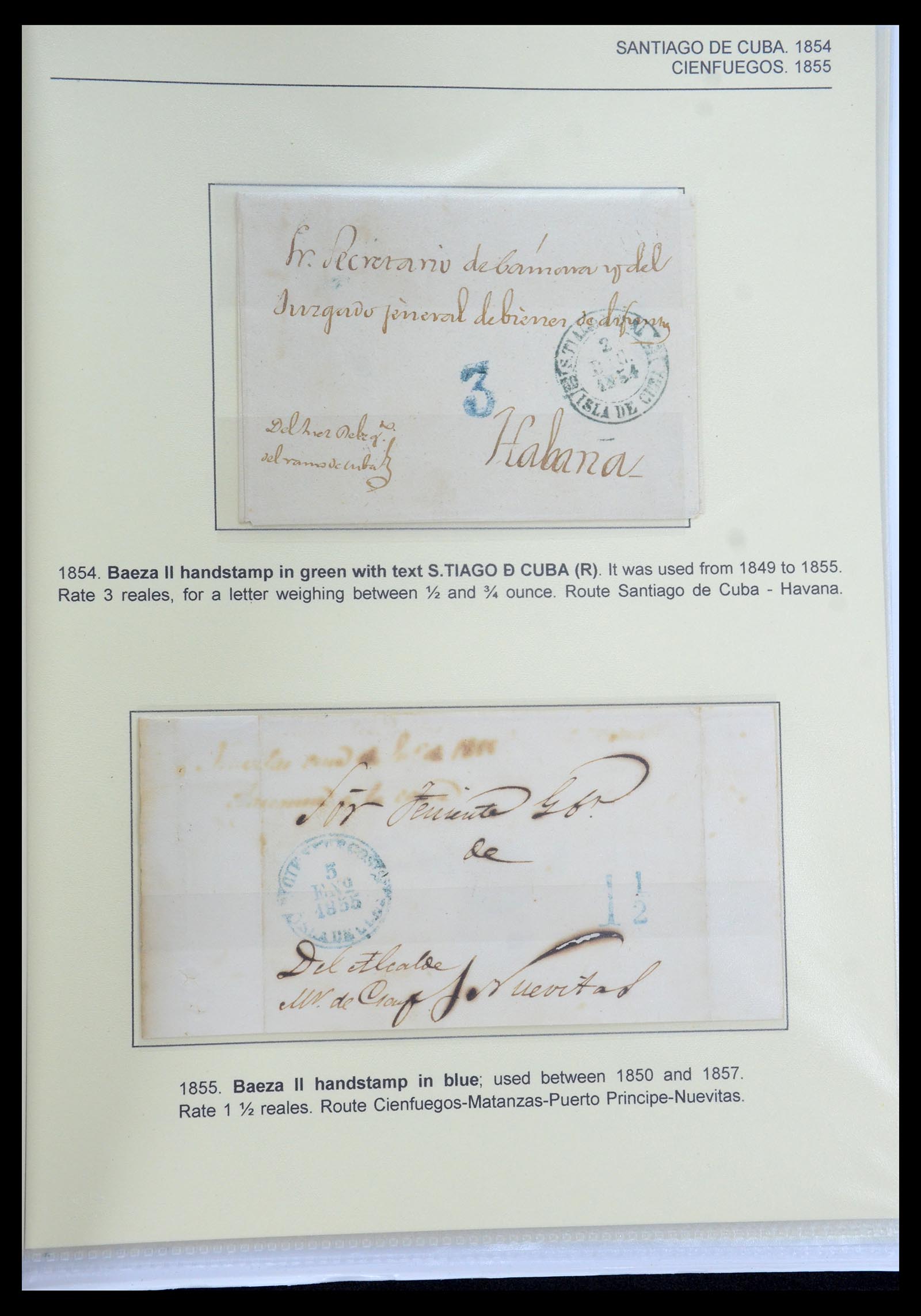 35551 035 - Postzegelverzameling 35551 Cuba brieven 1820-1860.