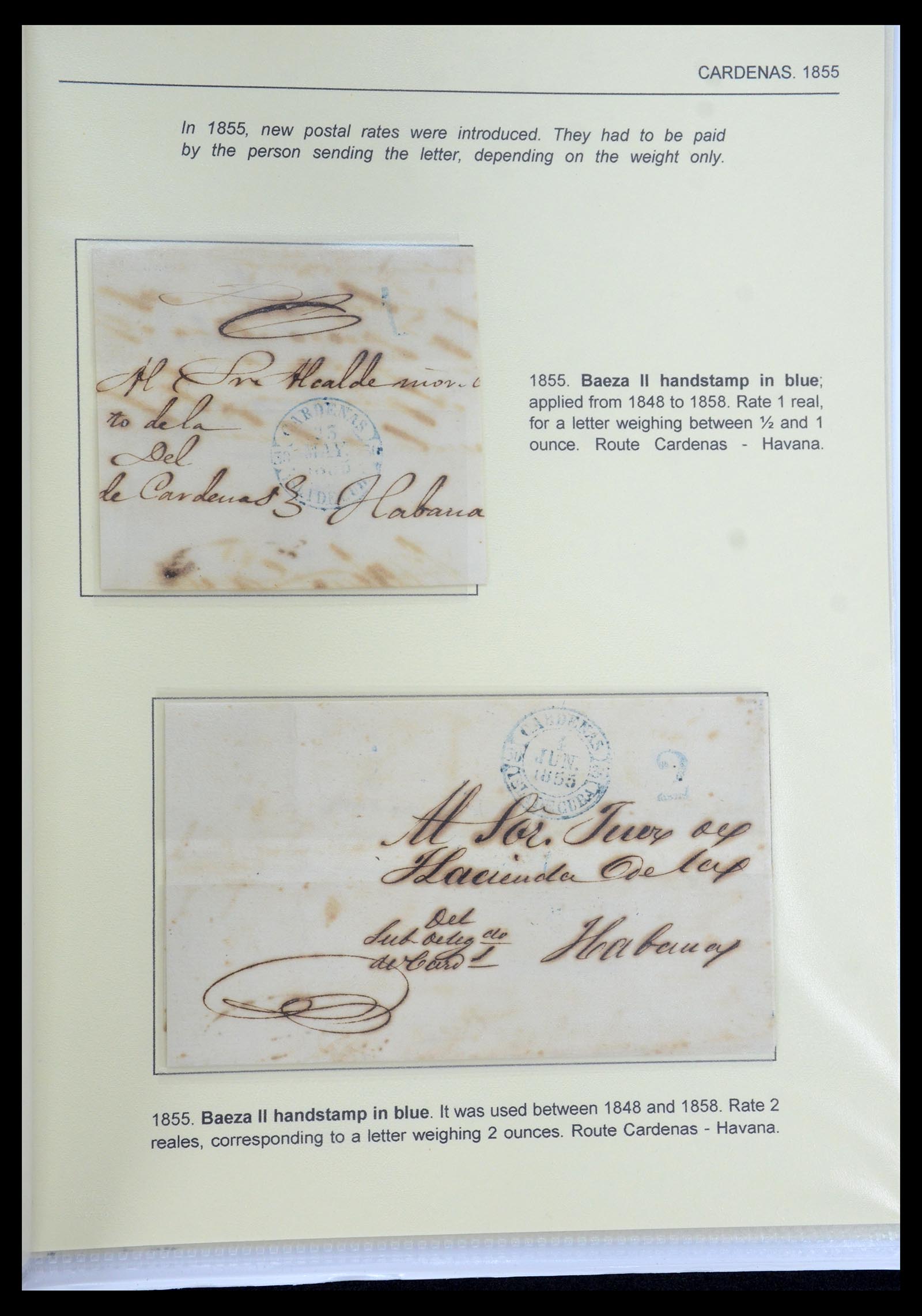 35551 036 - Postzegelverzameling 35551 Cuba brieven 1820-1860.