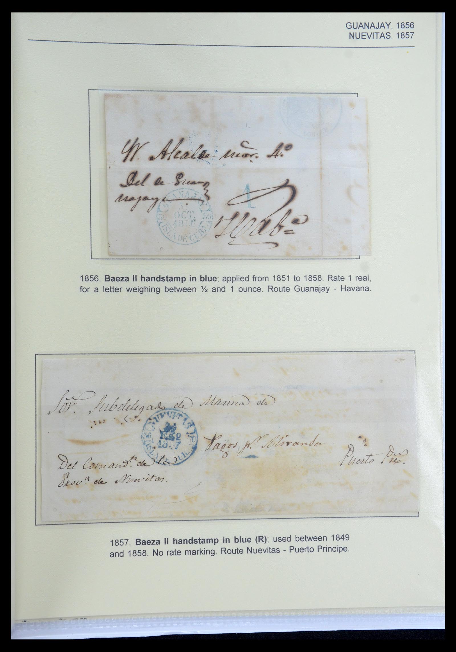 35551 037 - Postzegelverzameling 35551 Cuba brieven 1820-1860.