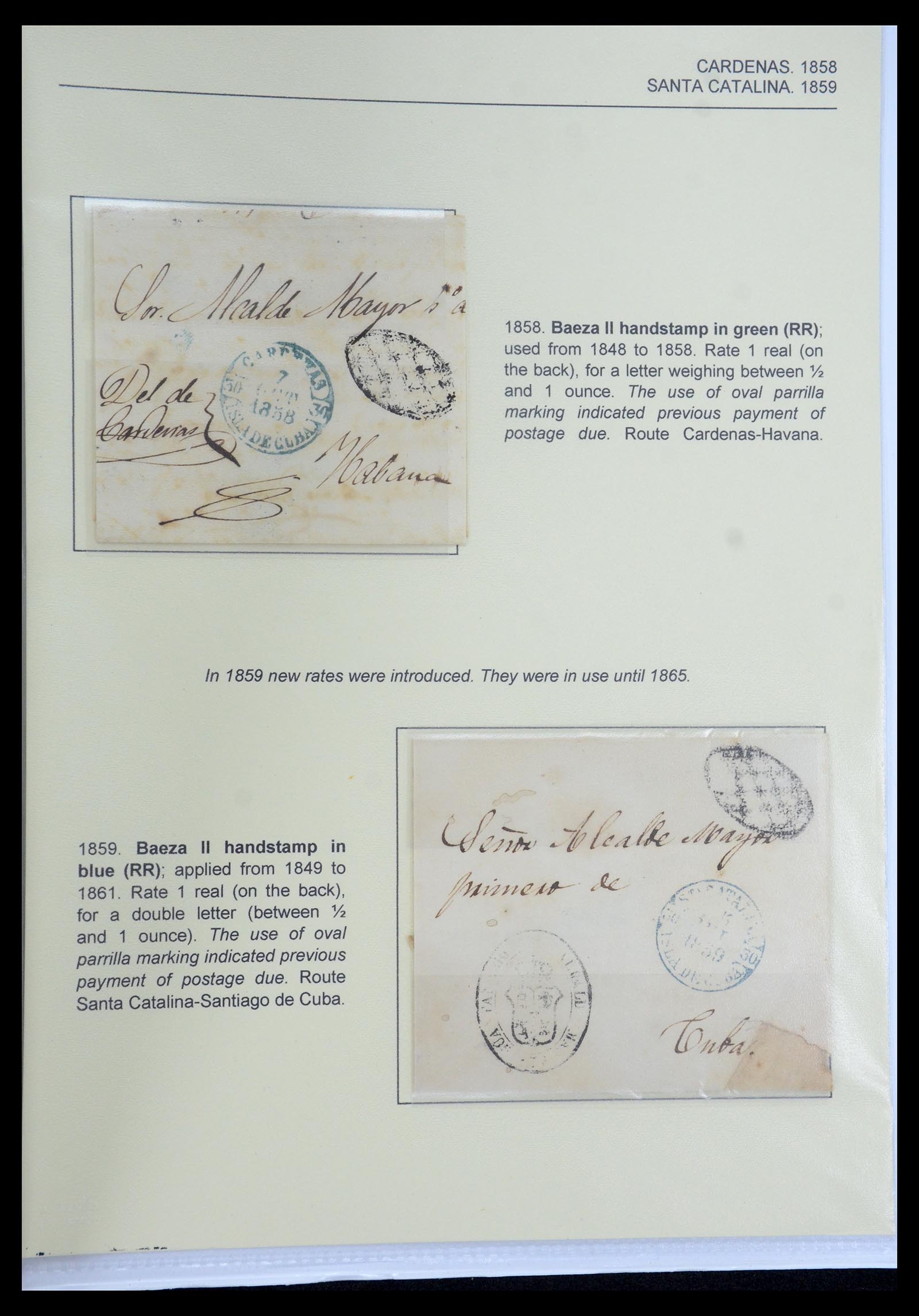 35551 038 - Postzegelverzameling 35551 Cuba brieven 1820-1860.