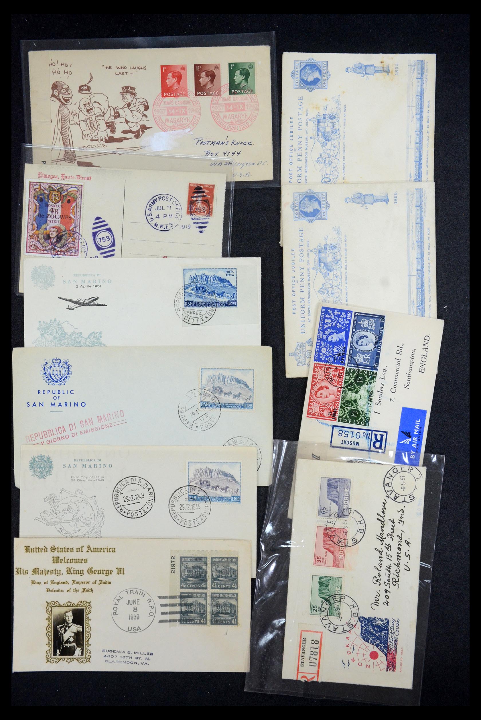 35557 009 - Postzegelverzameling 35557 Wereld brieven 1860-1950.