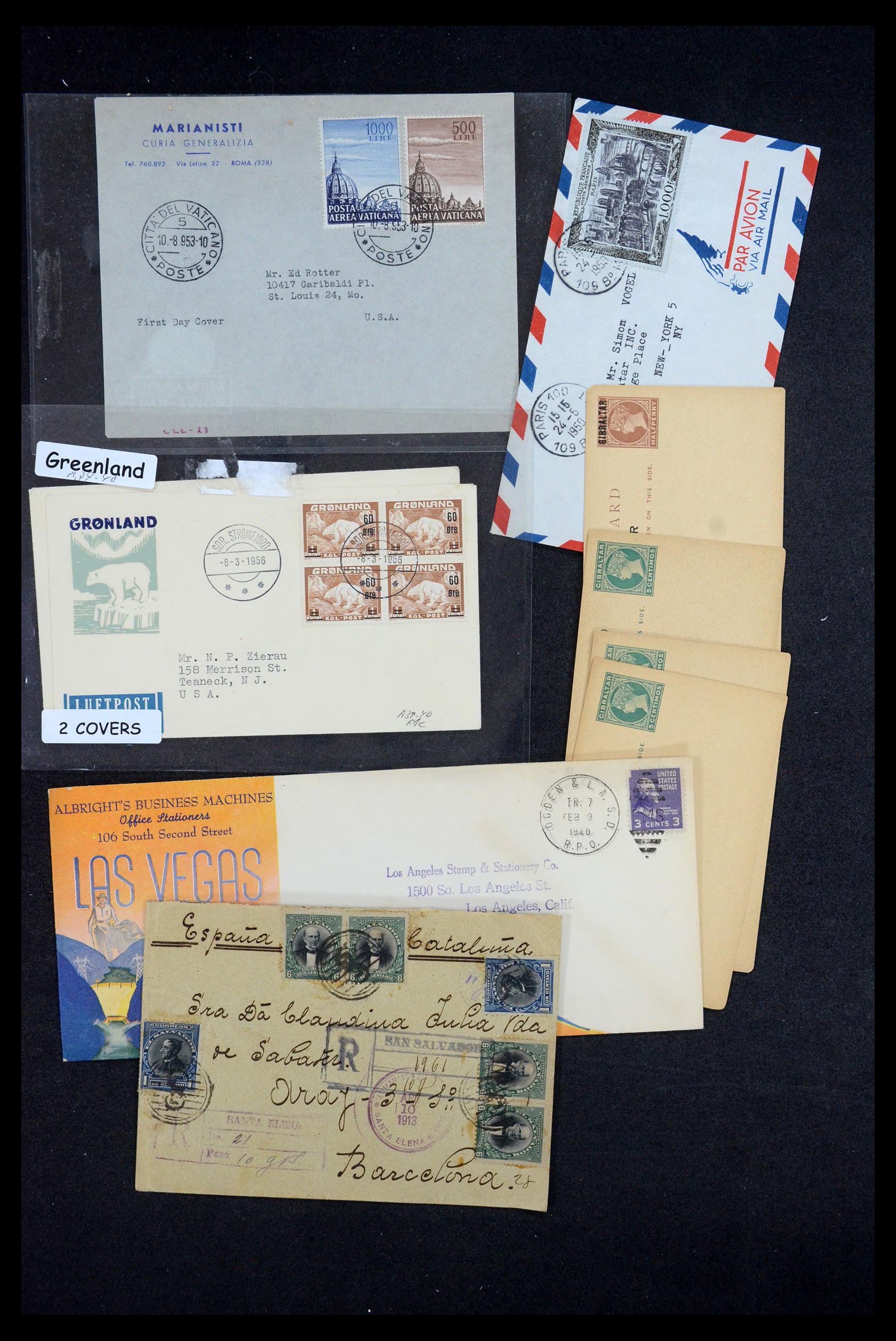 35557 012 - Postzegelverzameling 35557 Wereld brieven 1860-1950.