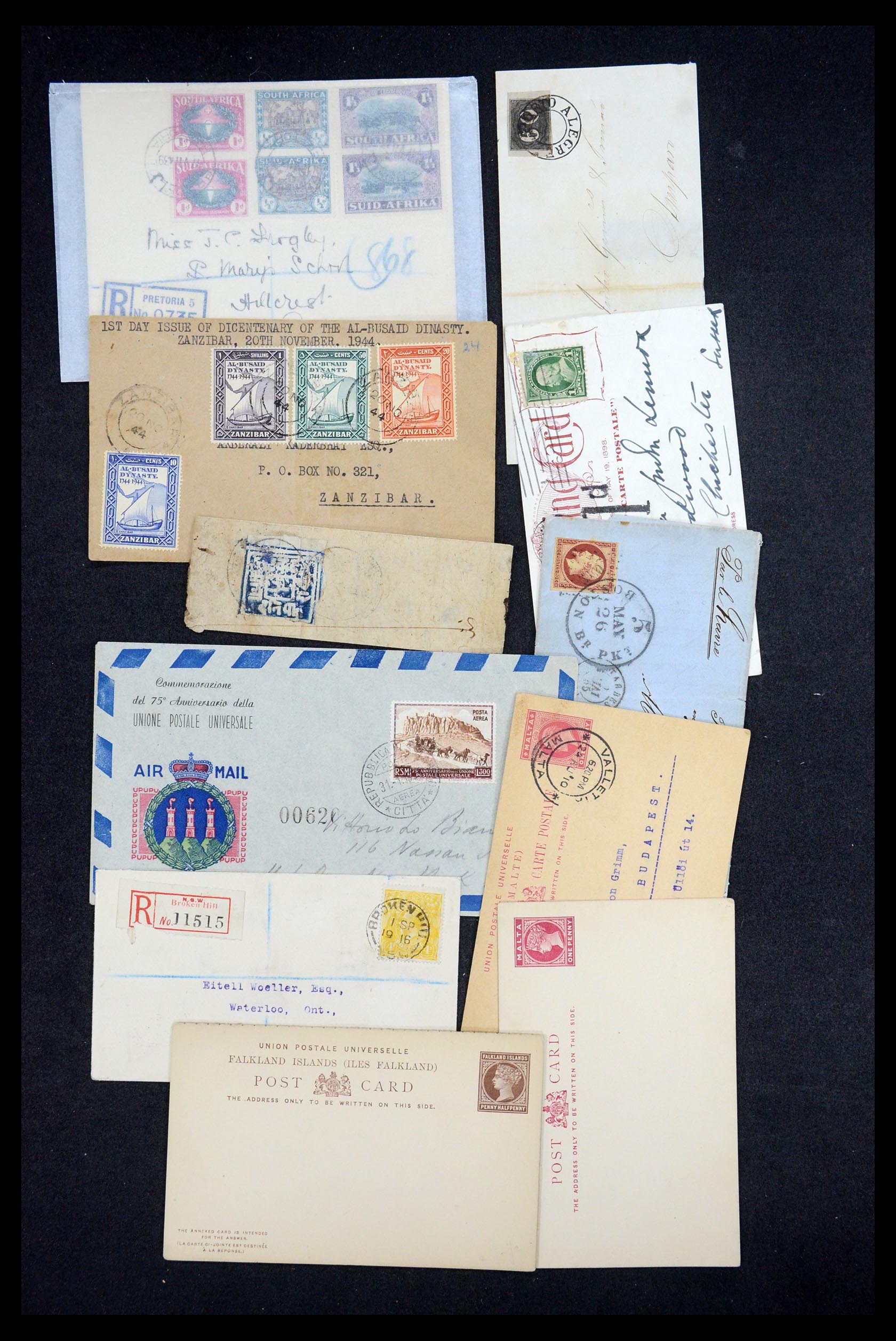 35557 017 - Postzegelverzameling 35557 Wereld brieven 1860-1950.