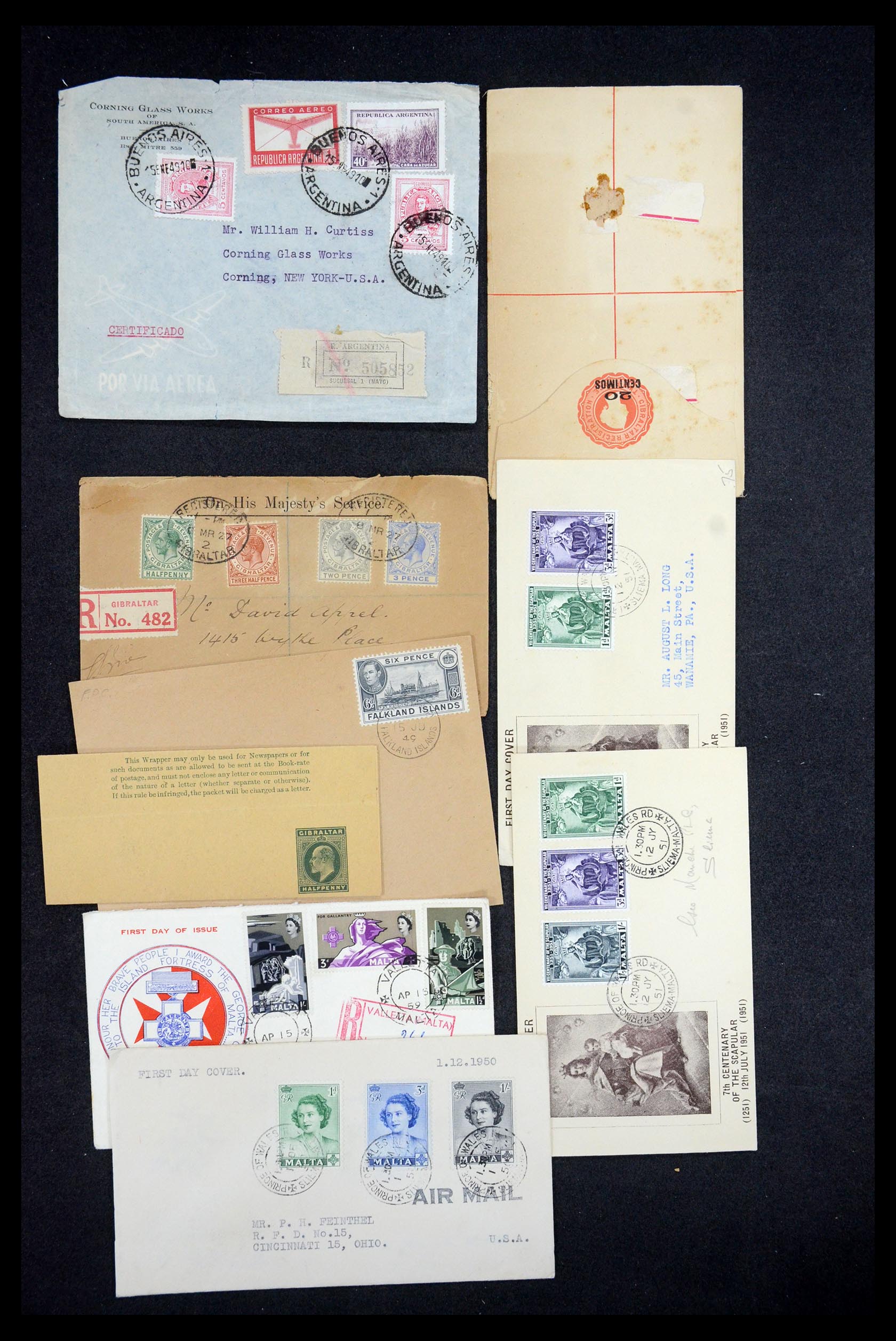 35557 018 - Postzegelverzameling 35557 Wereld brieven 1860-1950.