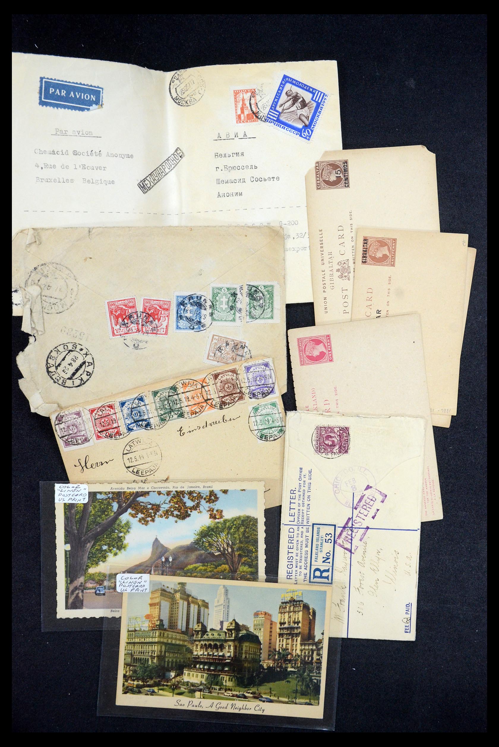35557 021 - Postzegelverzameling 35557 Wereld brieven 1860-1950.