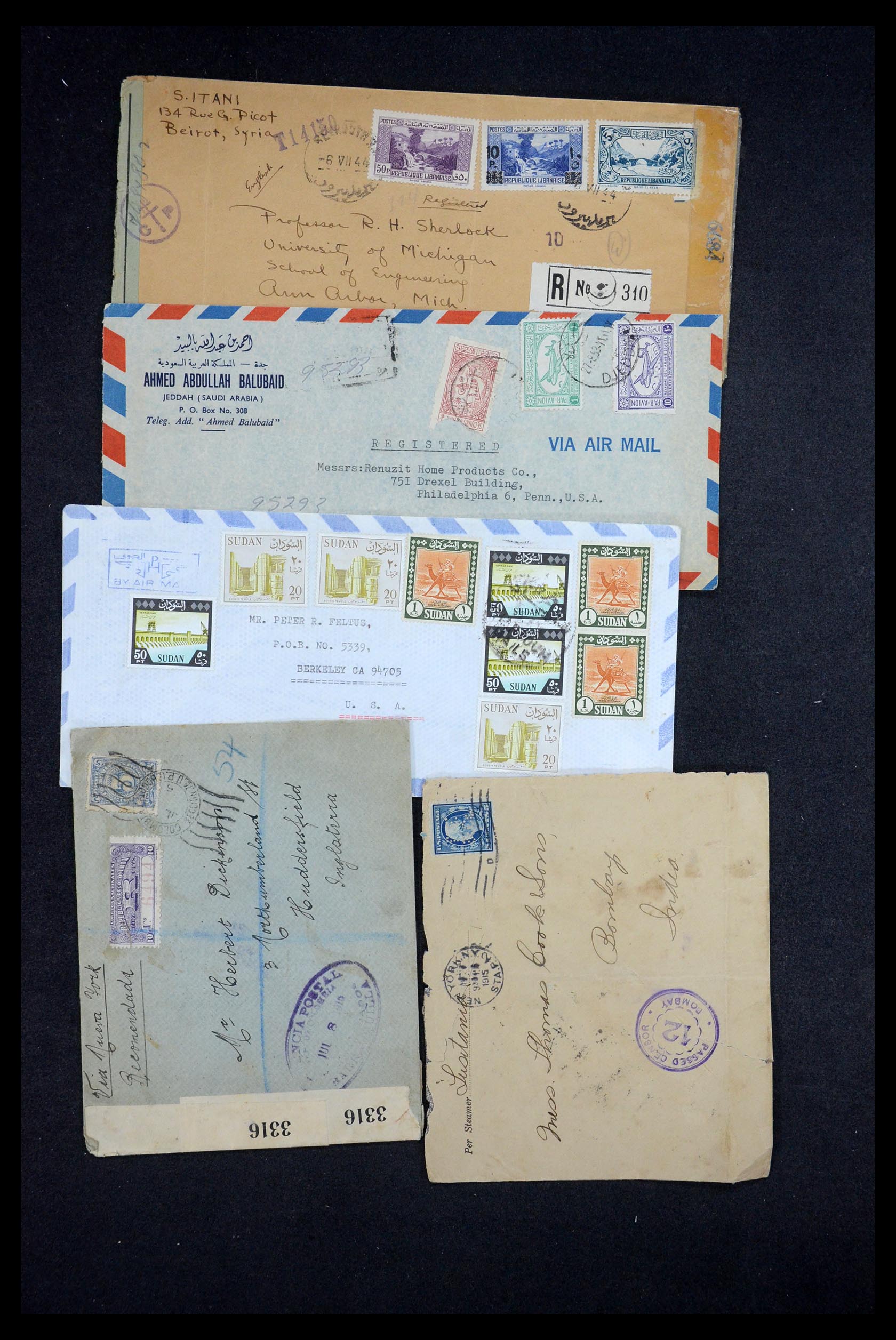 35557 022 - Postzegelverzameling 35557 Wereld brieven 1860-1950.