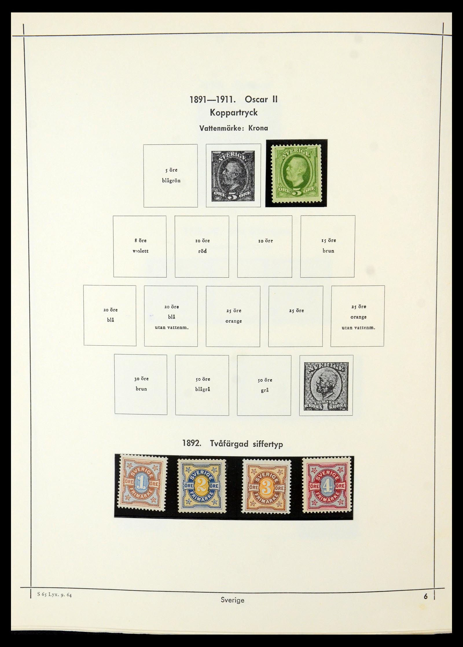35564 002 - Postzegelverzameling 35564 Zweden 1855-2001.