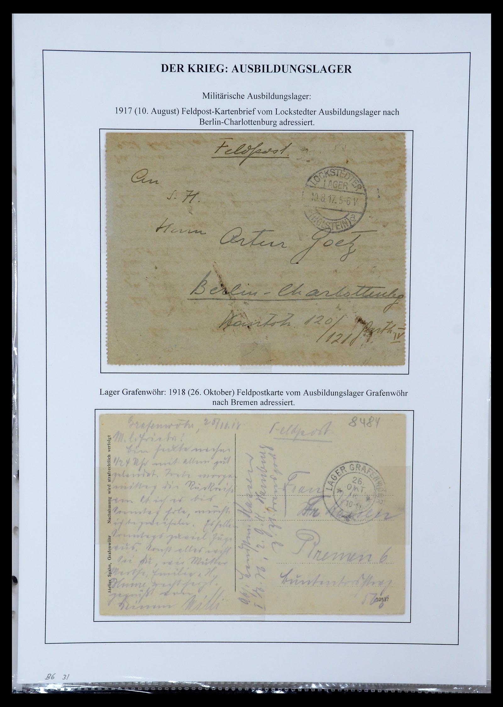 35566 007 - Postzegelverzameling 35566 Duitsland WO I veldpost 1914-1918.