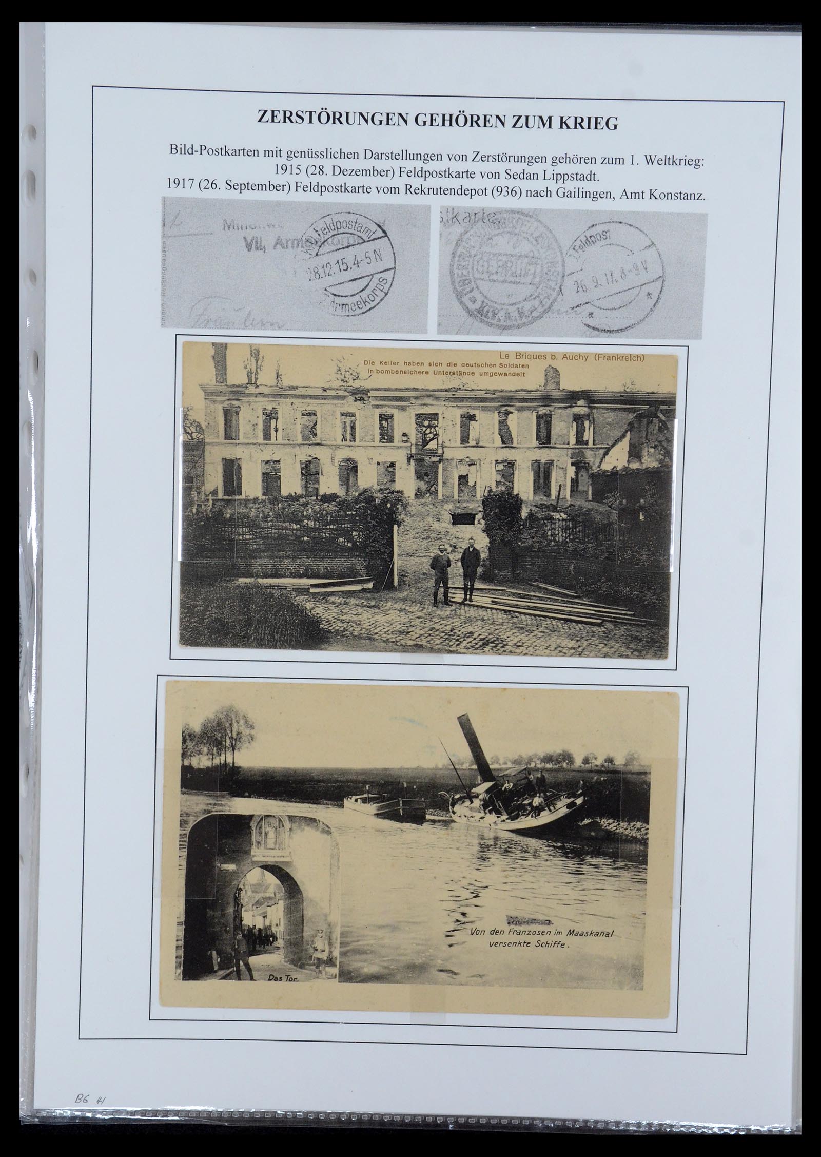 35566 013 - Postzegelverzameling 35566 Duitsland WO I veldpost 1914-1918.