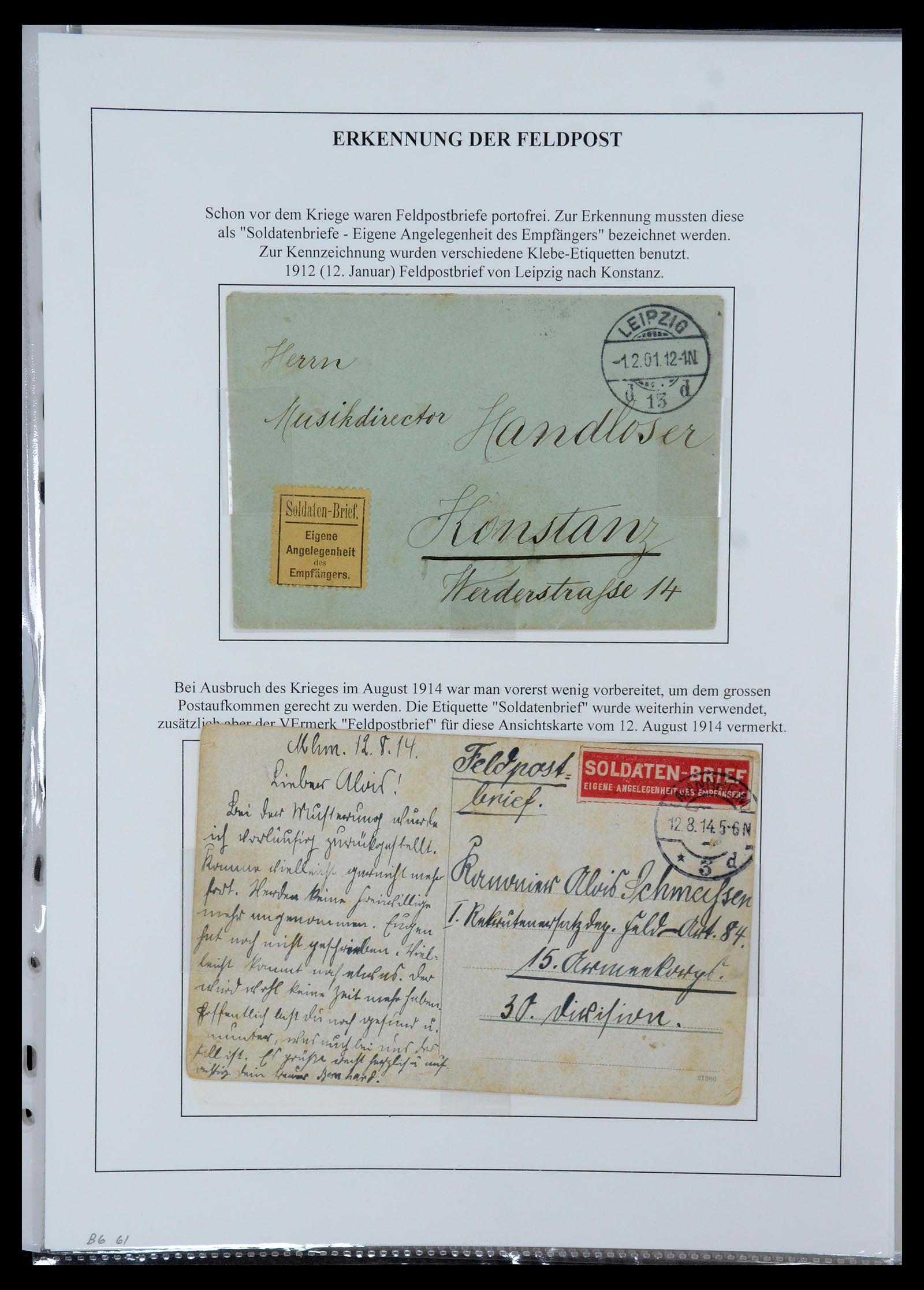 35566 021 - Postzegelverzameling 35566 Duitsland WO I veldpost 1914-1918.