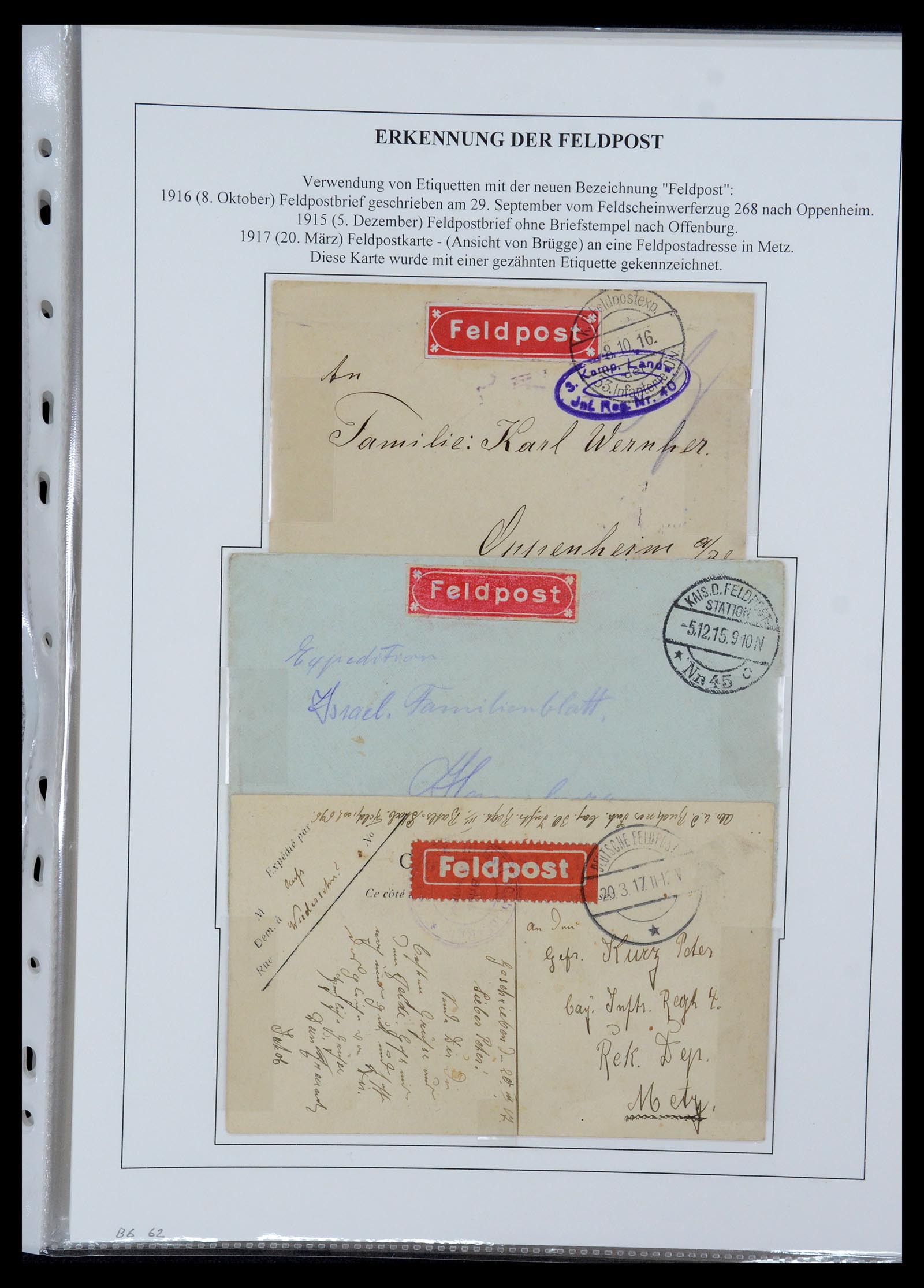 35566 022 - Postzegelverzameling 35566 Duitsland WO I veldpost 1914-1918.