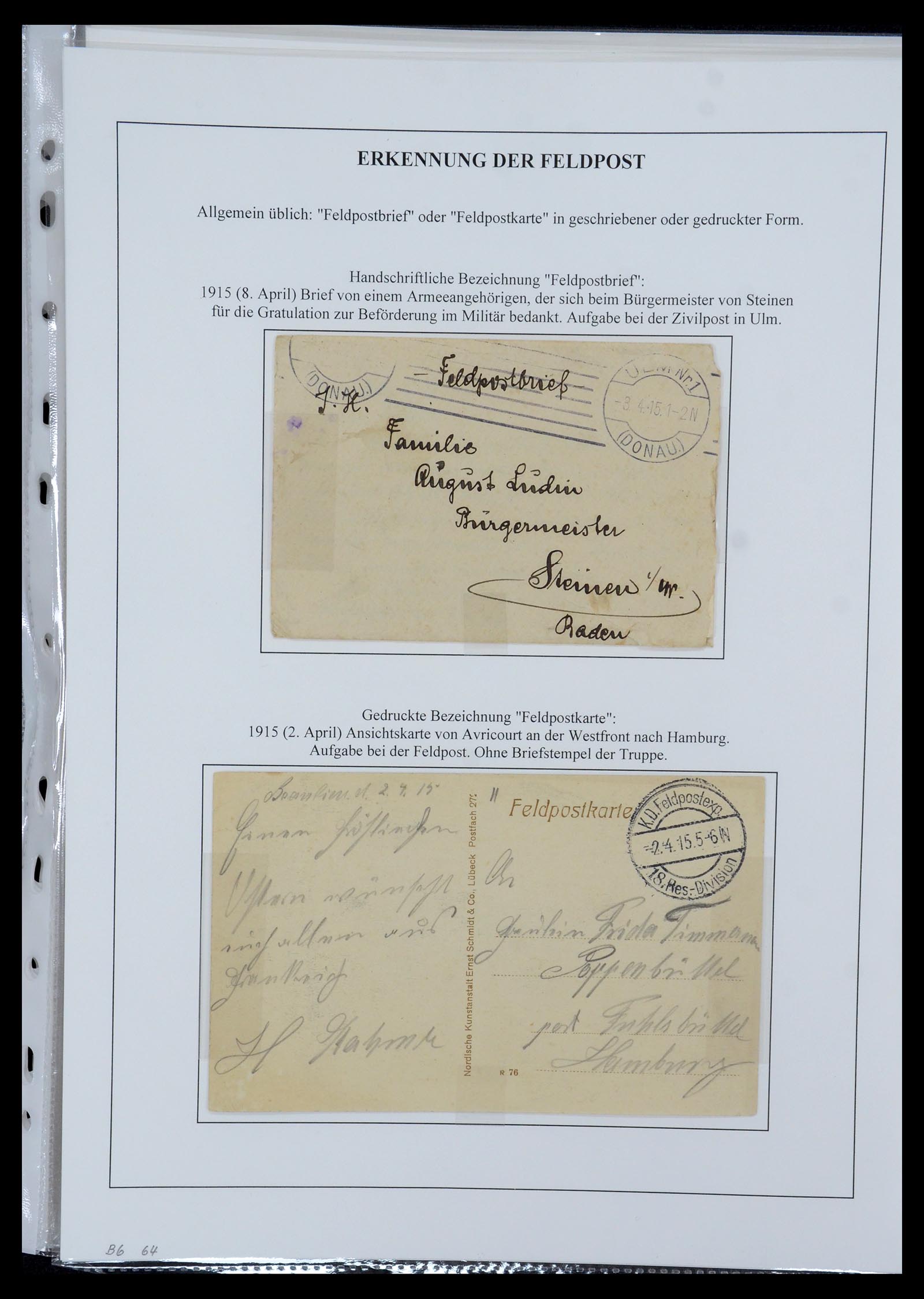 35566 023 - Postzegelverzameling 35566 Duitsland WO I veldpost 1914-1918.