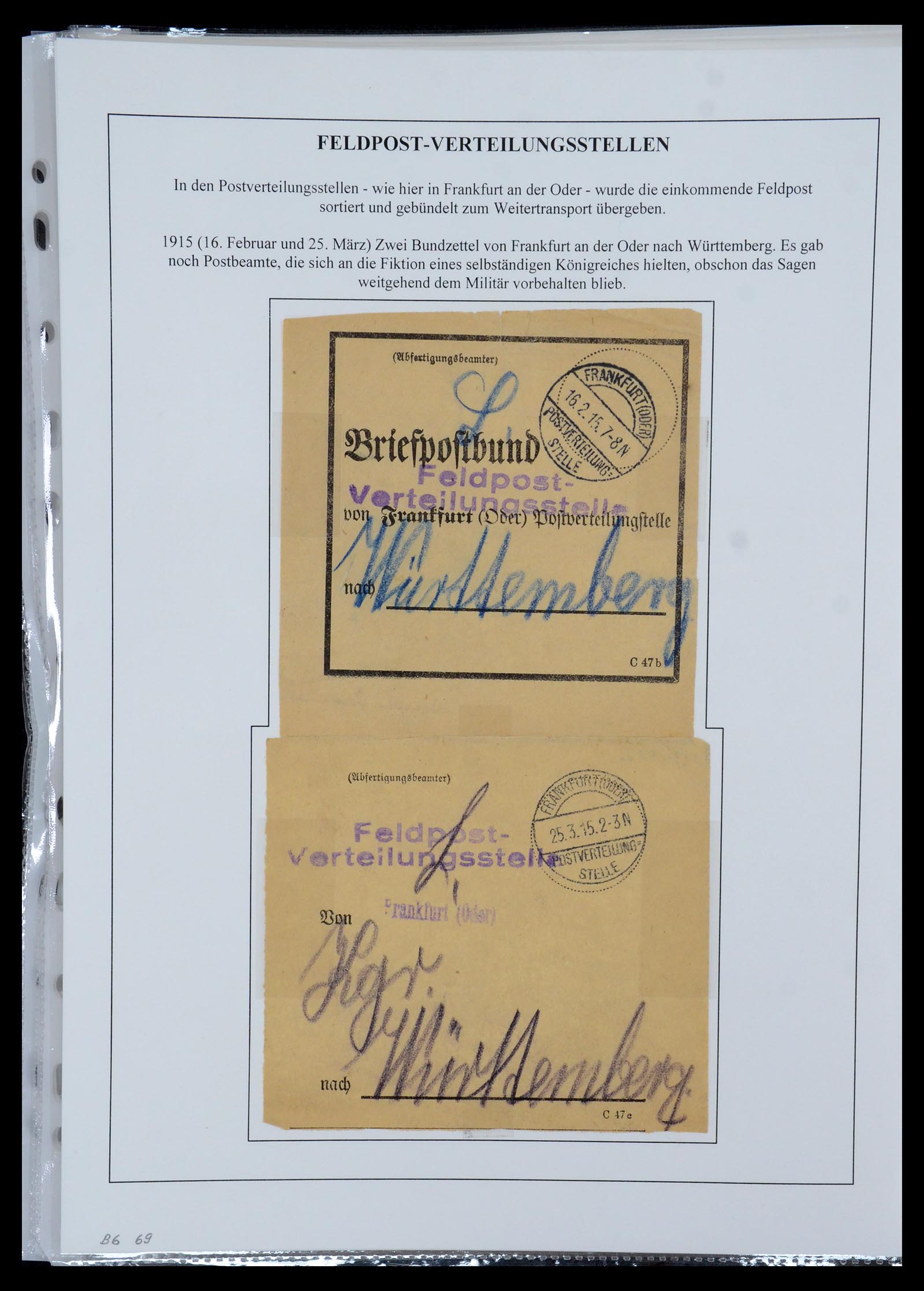 35566 025 - Postzegelverzameling 35566 Duitsland WO I veldpost 1914-1918.
