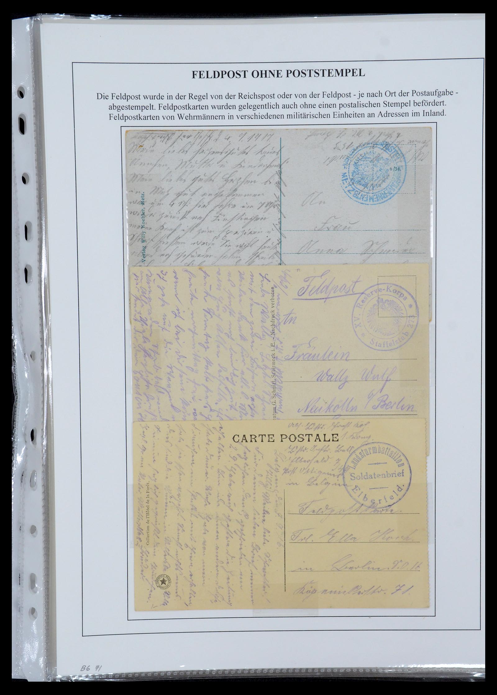 35566 026 - Postzegelverzameling 35566 Duitsland WO I veldpost 1914-1918.
