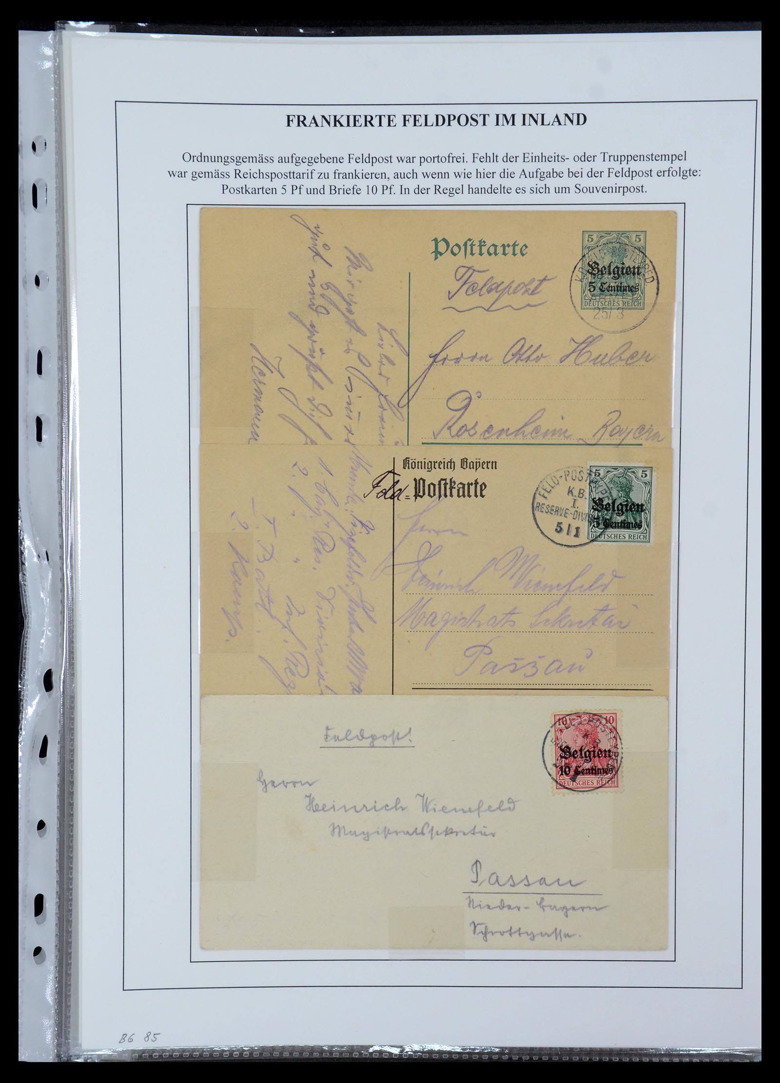 35566 032 - Postzegelverzameling 35566 Duitsland WO I veldpost 1914-1918.