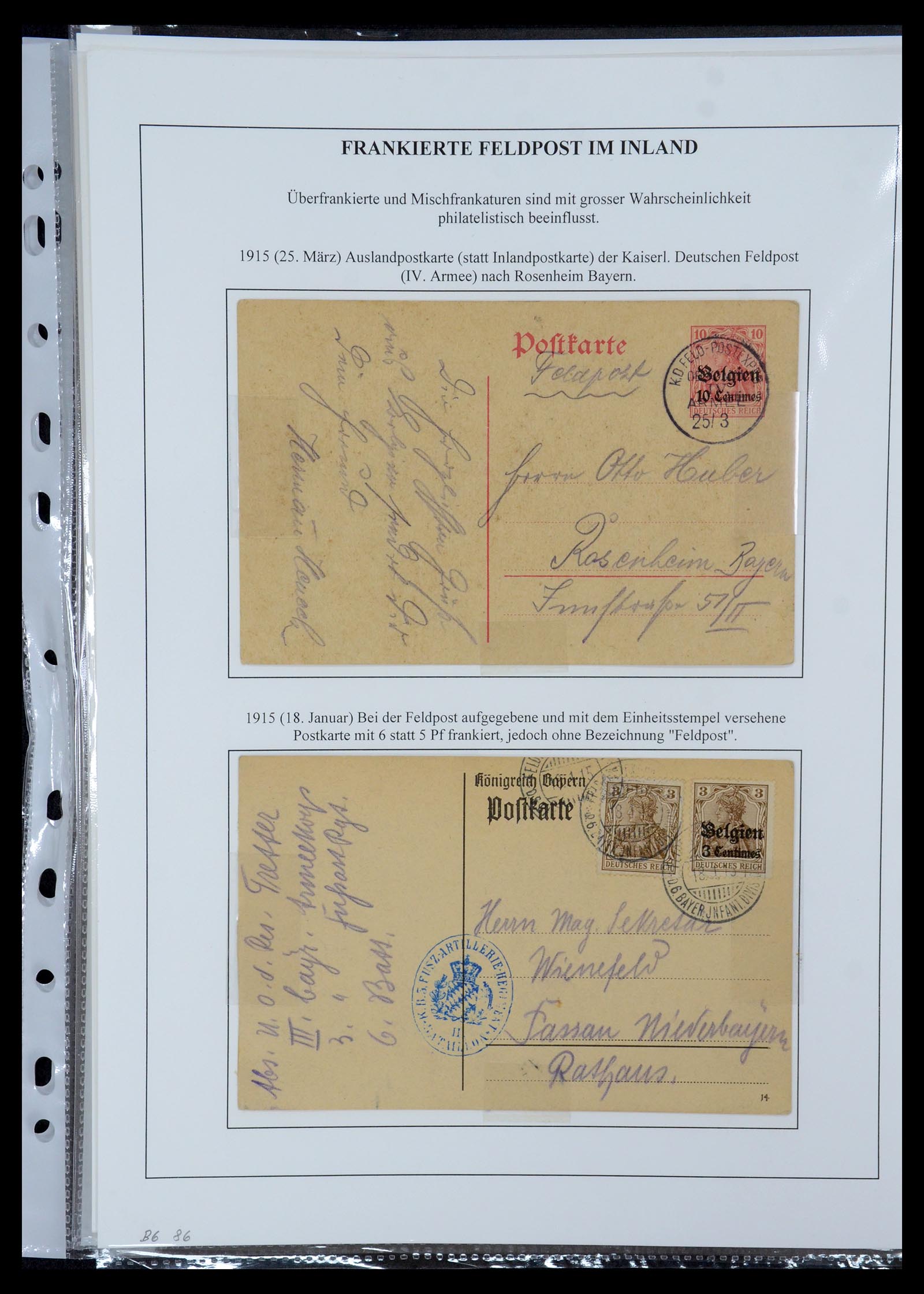 35566 033 - Postzegelverzameling 35566 Duitsland WO I veldpost 1914-1918.