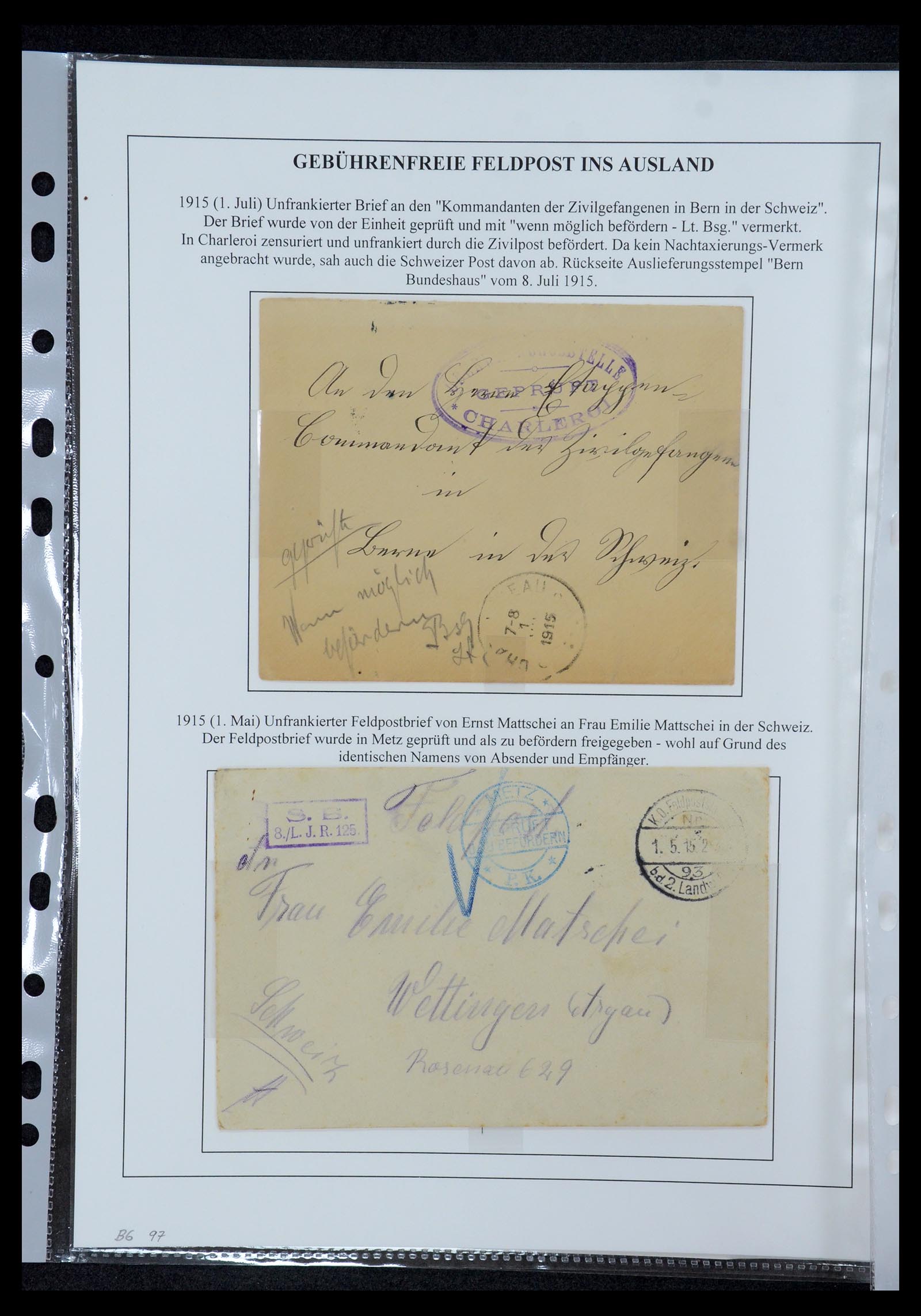 35566 039 - Postzegelverzameling 35566 Duitsland WO I veldpost 1914-1918.