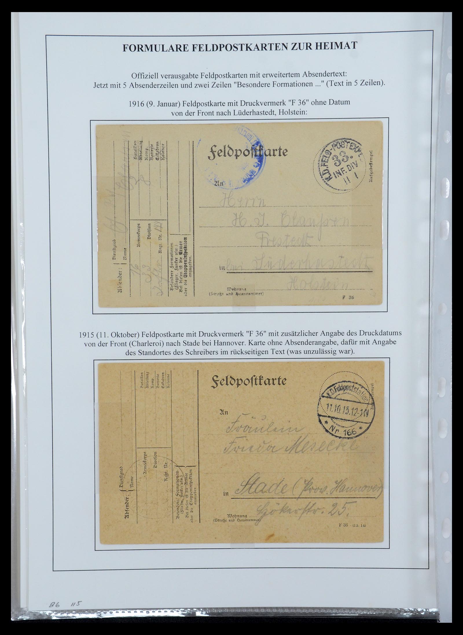 35566 047 - Postzegelverzameling 35566 Duitsland WO I veldpost 1914-1918.