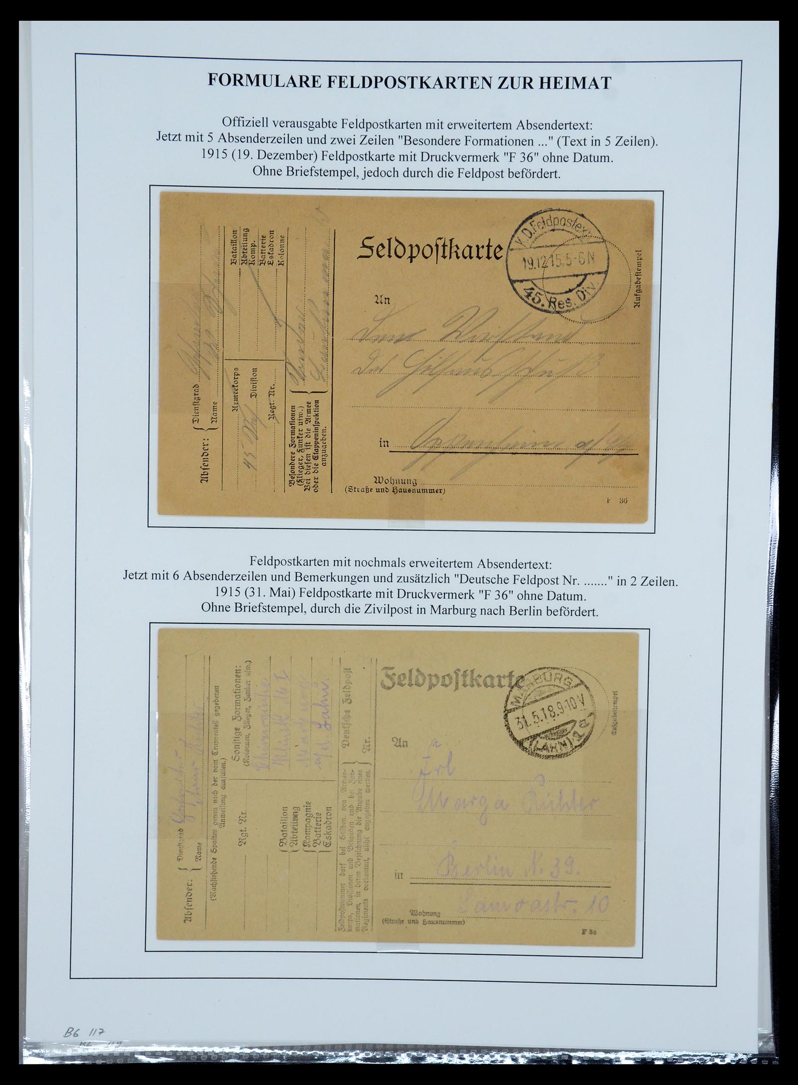 35566 049 - Postzegelverzameling 35566 Duitsland WO I veldpost 1914-1918.