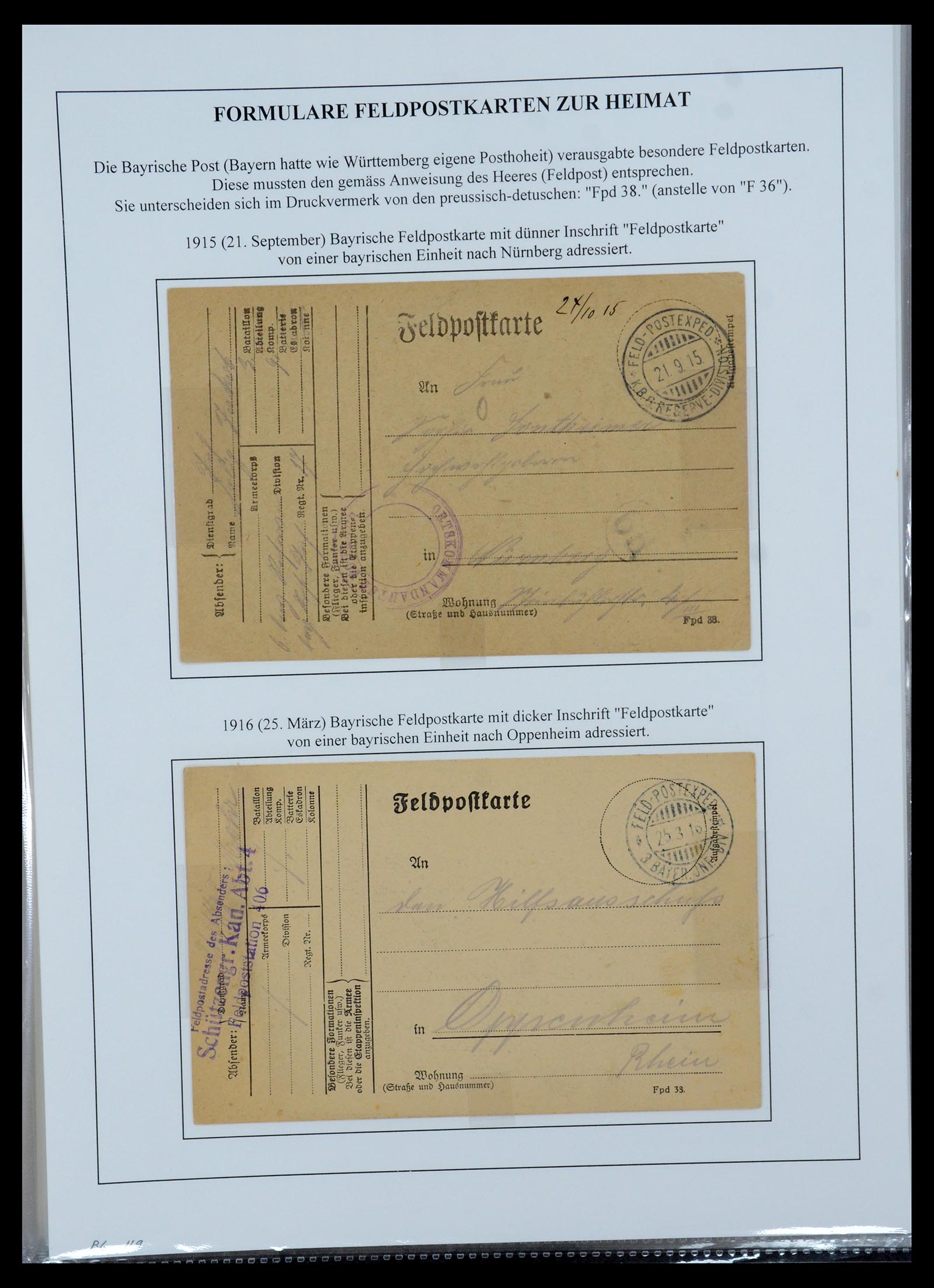 35566 050 - Postzegelverzameling 35566 Duitsland WO I veldpost 1914-1918.