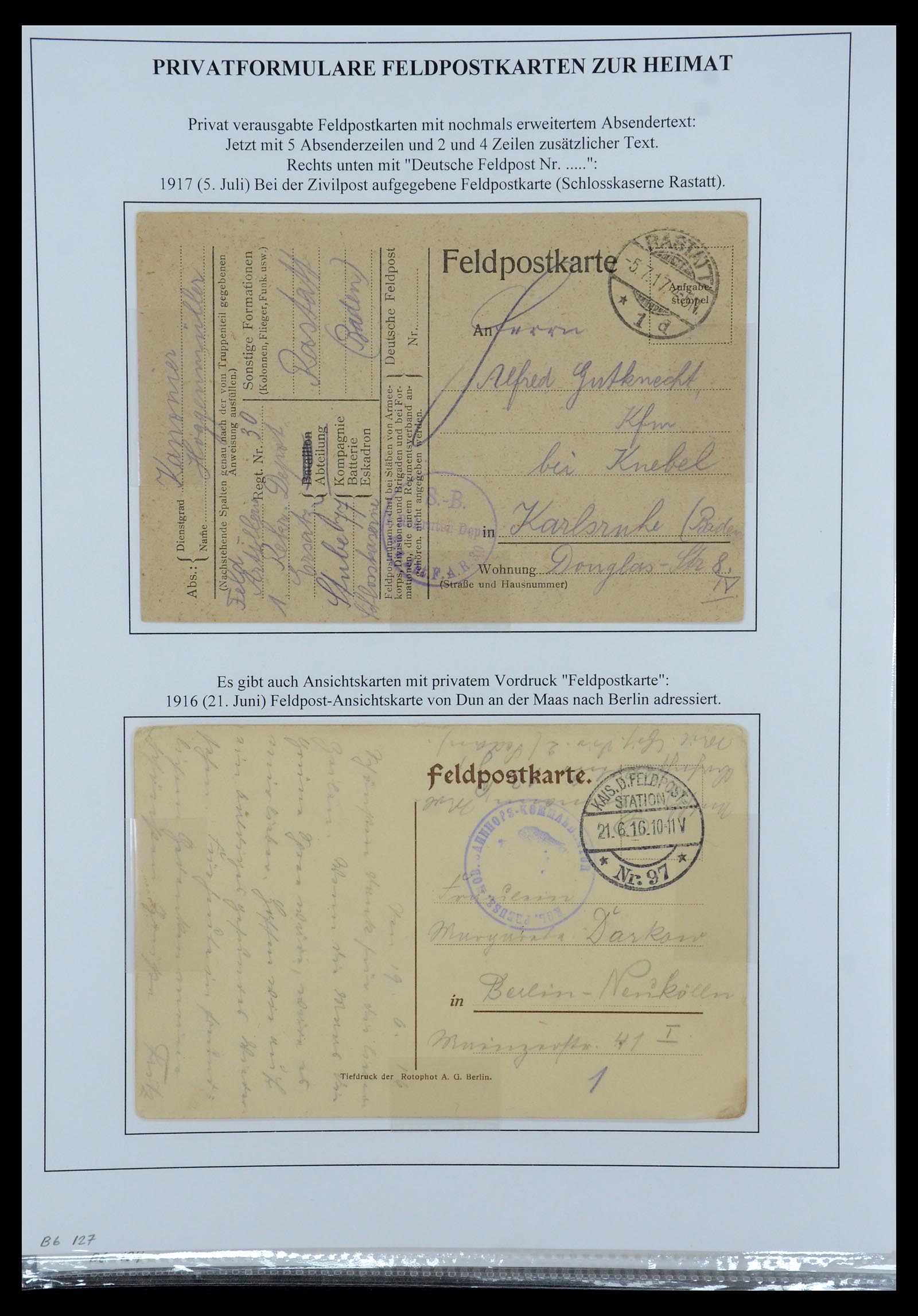 35566 053 - Postzegelverzameling 35566 Duitsland WO I veldpost 1914-1918.