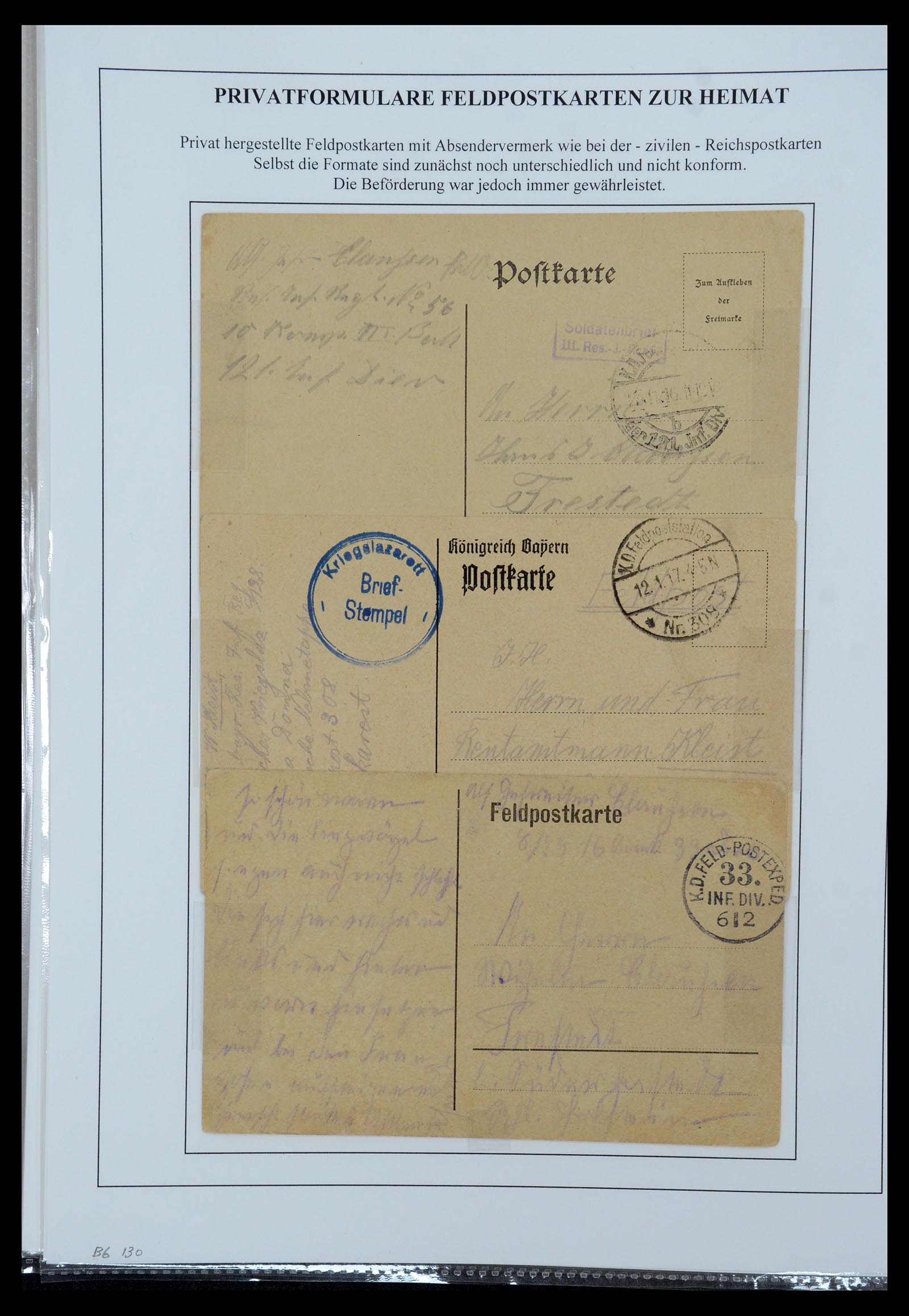 35566 055 - Postzegelverzameling 35566 Duitsland WO I veldpost 1914-1918.