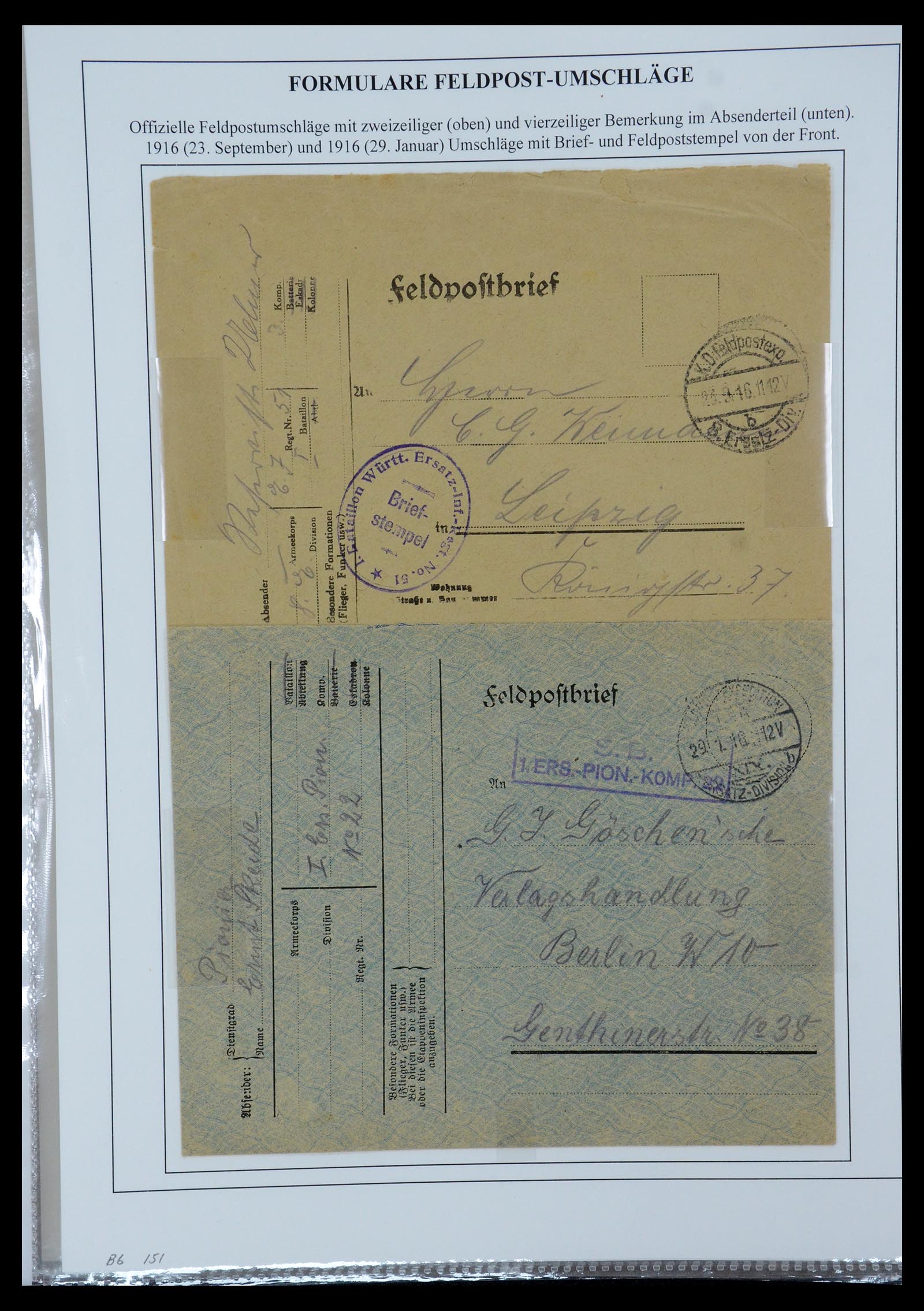 35566 063 - Postzegelverzameling 35566 Duitsland WO I veldpost 1914-1918.