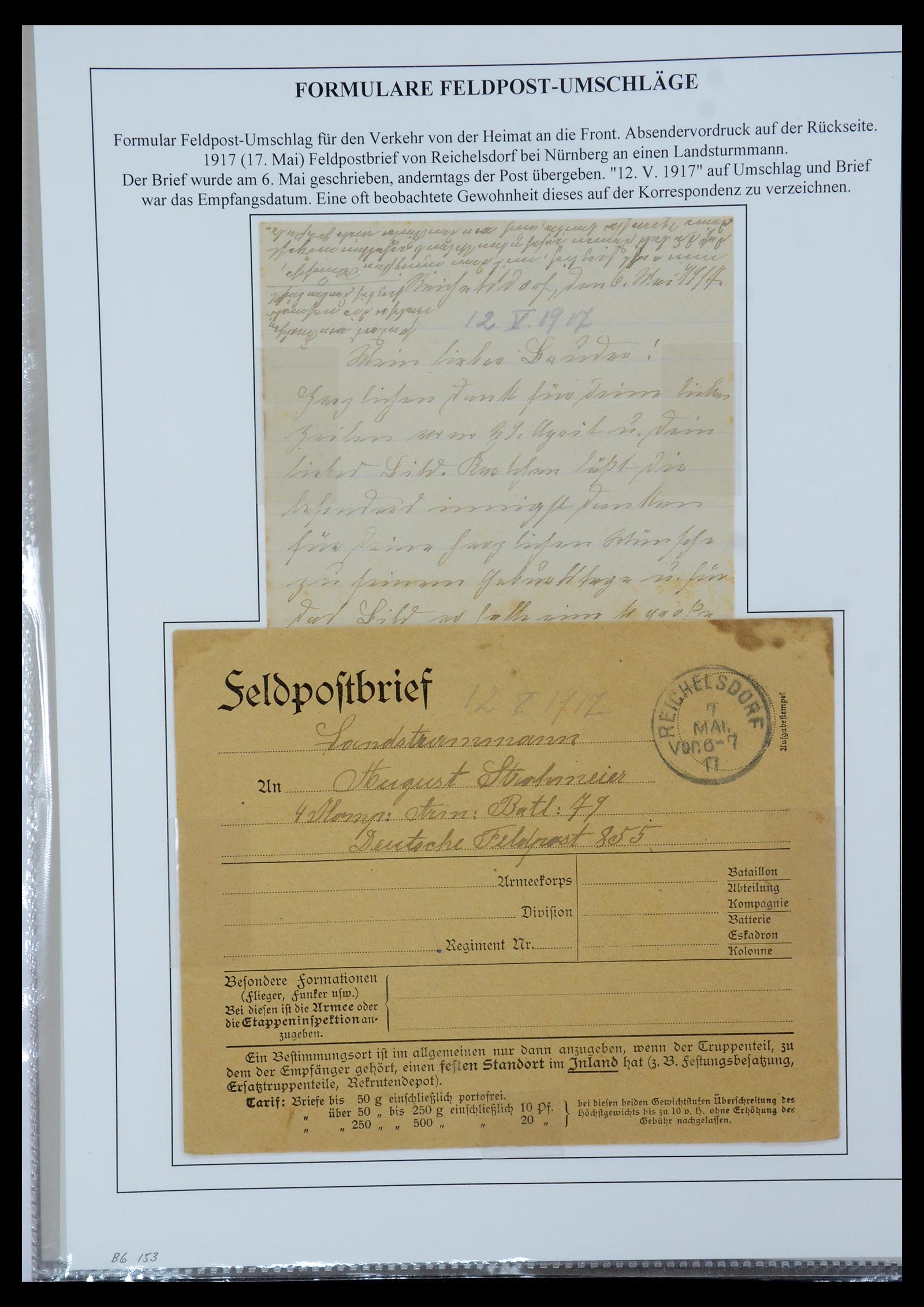 35566 064 - Postzegelverzameling 35566 Duitsland WO I veldpost 1914-1918.